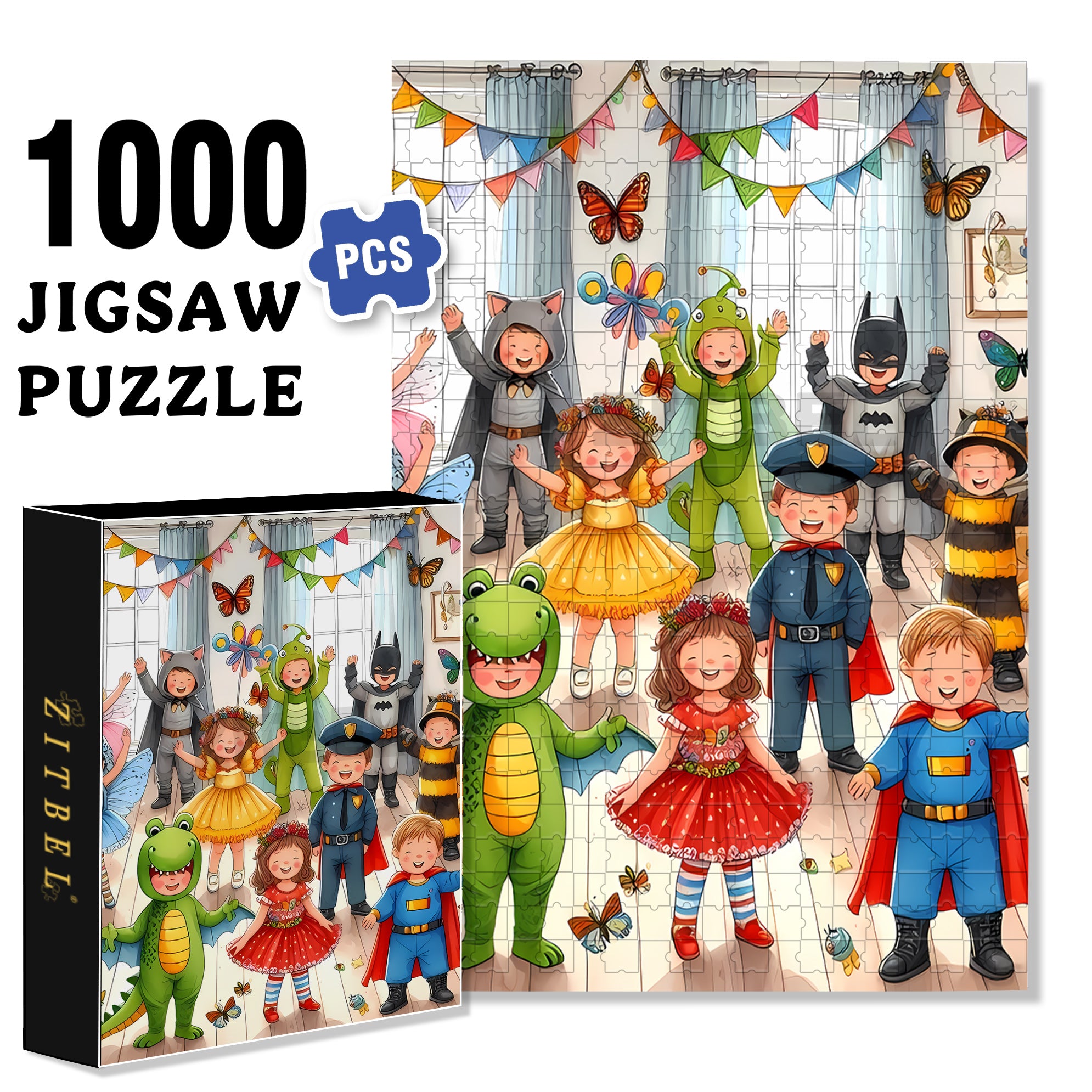 Children's Happy Moments 500pcs/1000pcs Jigsaw Puzzle, Scratch-Resistant, Interactive Family Game & Brain-Boosting DIY Decor, Perfect for Halloween, Christmas & New Year Gifts, Family Puzzle Game