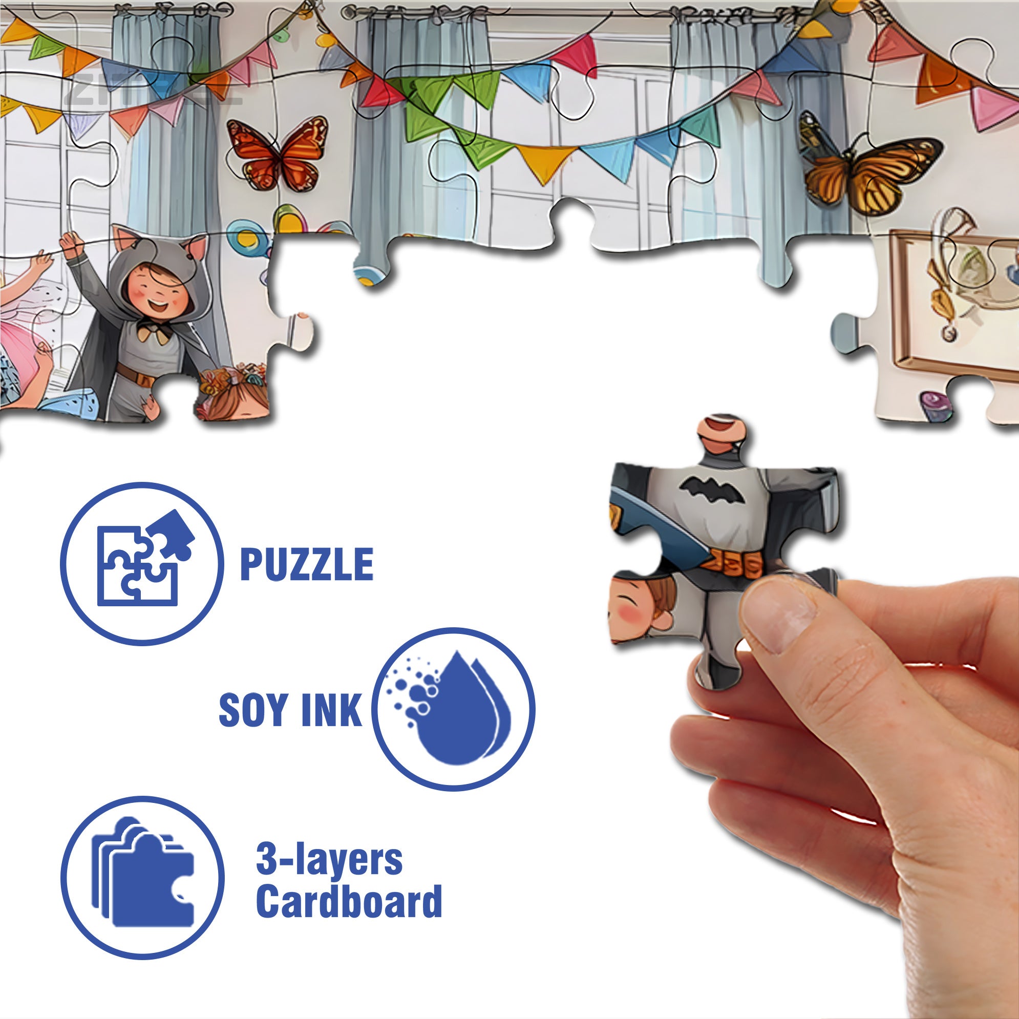 Children's Happy Moments 500pcs/1000pcs Jigsaw Puzzle, Scratch-Resistant, Interactive Family Game & Brain-Boosting DIY Decor, Perfect for Halloween, Christmas & New Year Gifts, Family Puzzle Game
