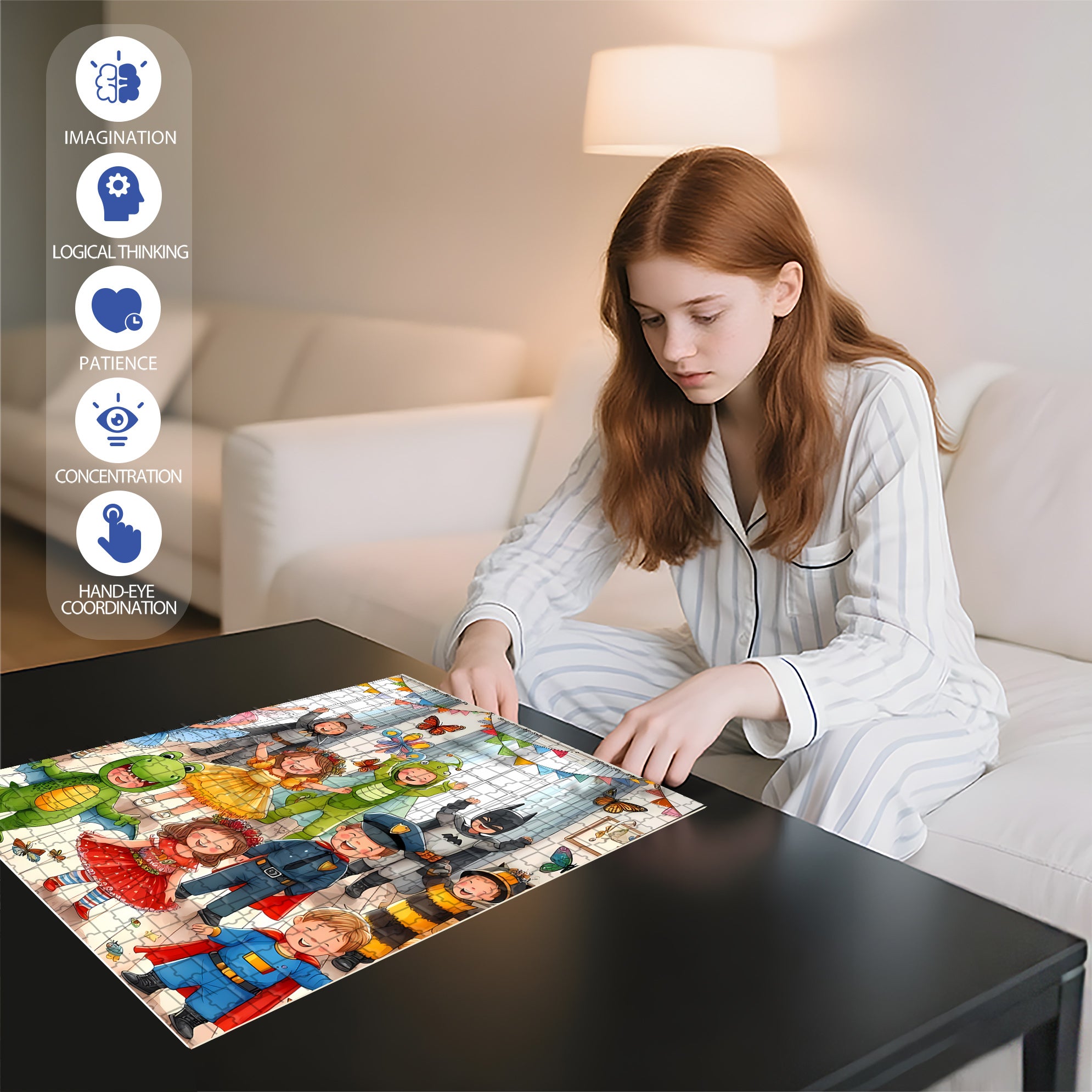 Children's Happy Moments 500pcs/1000pcs Jigsaw Puzzle, Scratch-Resistant, Interactive Family Game & Brain-Boosting DIY Decor, Perfect for Halloween, Christmas & New Year Gifts, Family Puzzle Game