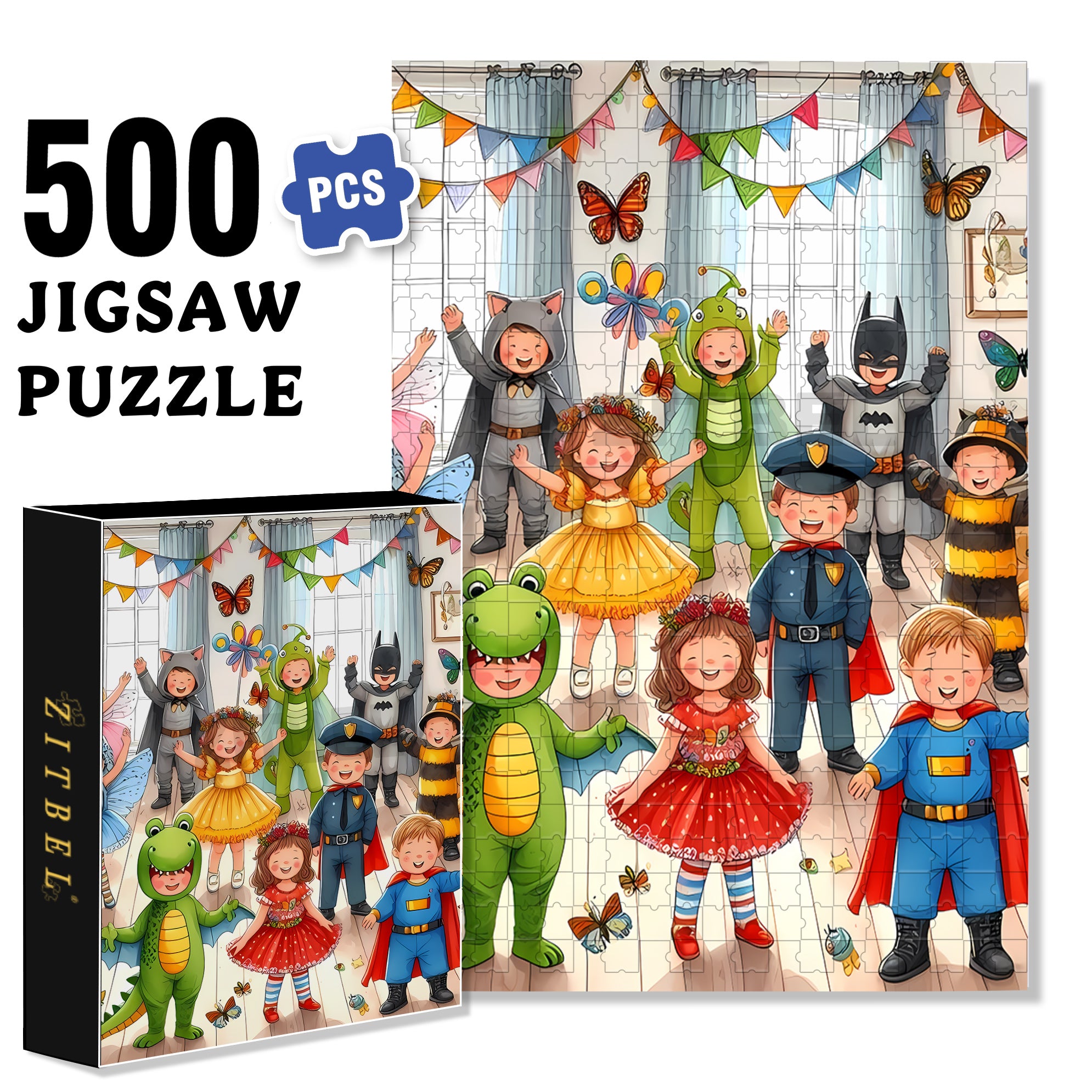 Children's Happy Moments 500pcs/1000pcs Jigsaw Puzzle, Scratch-Resistant, Interactive Family Game & Brain-Boosting DIY Decor, Perfect for Halloween, Christmas & New Year Gifts, Family Puzzle Game