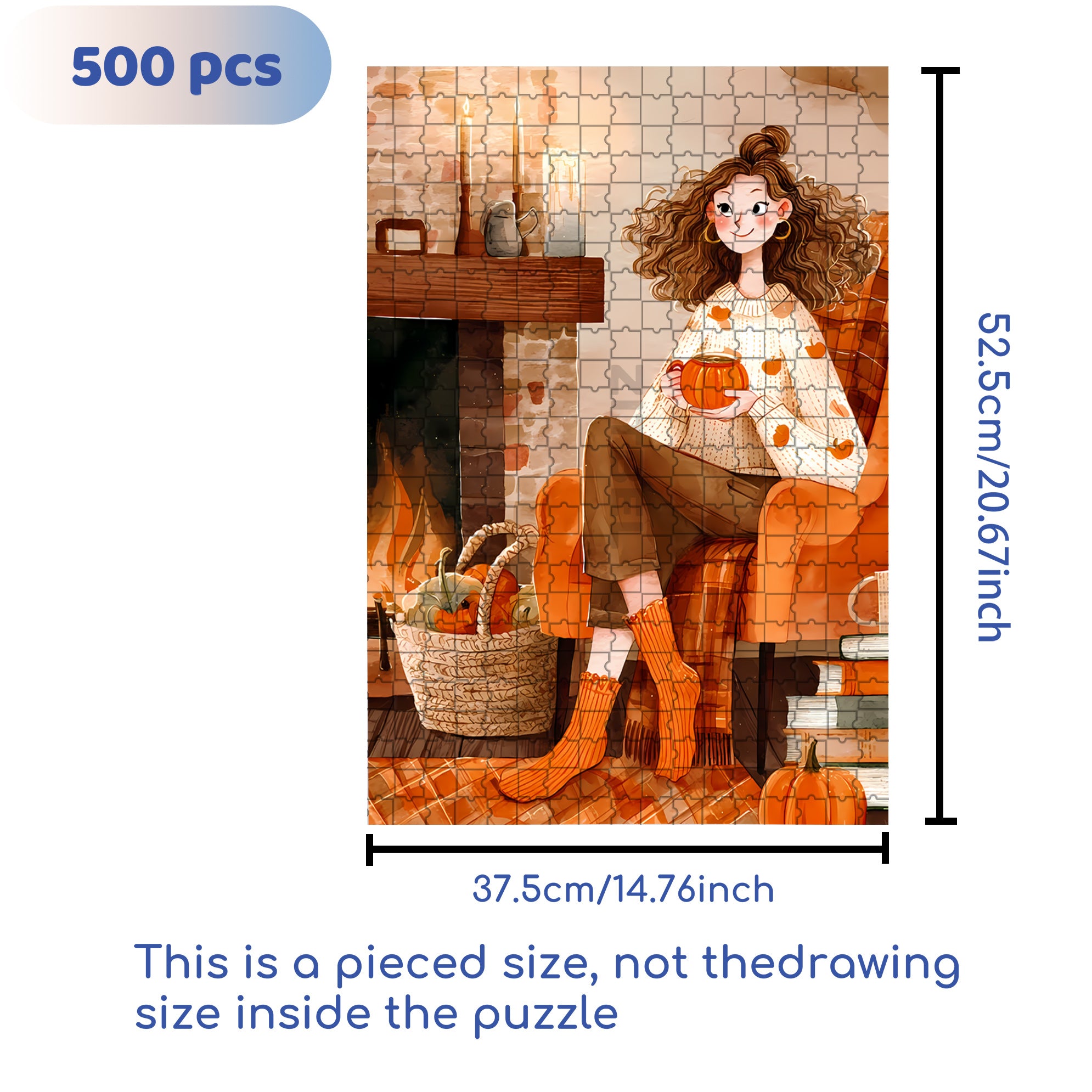 Cozy Autumn Evening 500pcs/1000pcs Jigsaw Puzzle, Scratch-Resistant, Interactive Family Game & Brain-Boosting DIY Decor, Perfect for Halloween, Christmas & New Year Gifts, Family Puzzle Game