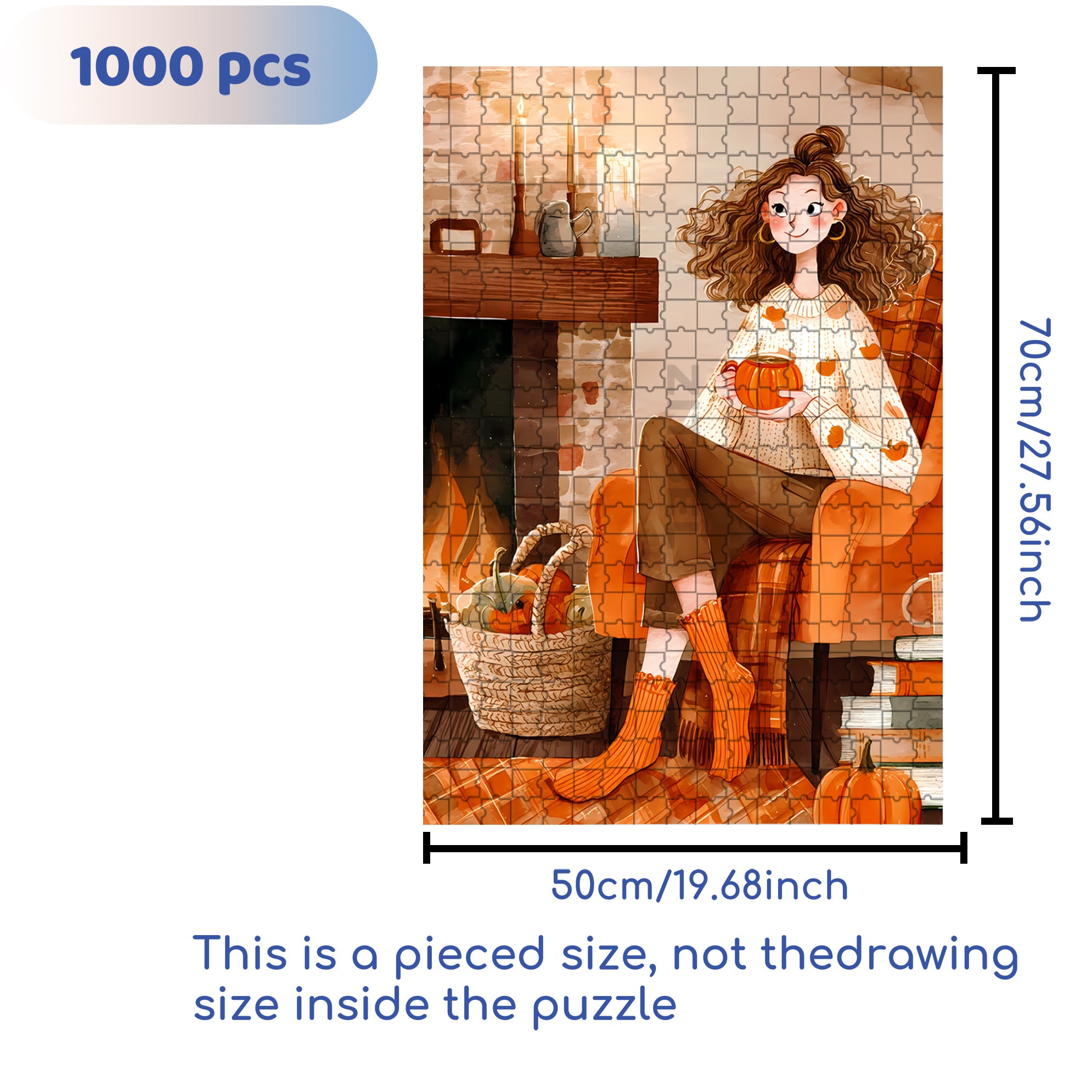 Cozy Autumn Evening 500pcs/1000pcs Jigsaw Puzzle, Scratch-Resistant, Interactive Family Game & Brain-Boosting DIY Decor, Perfect for Halloween, Christmas & New Year Gifts, Family Puzzle Game