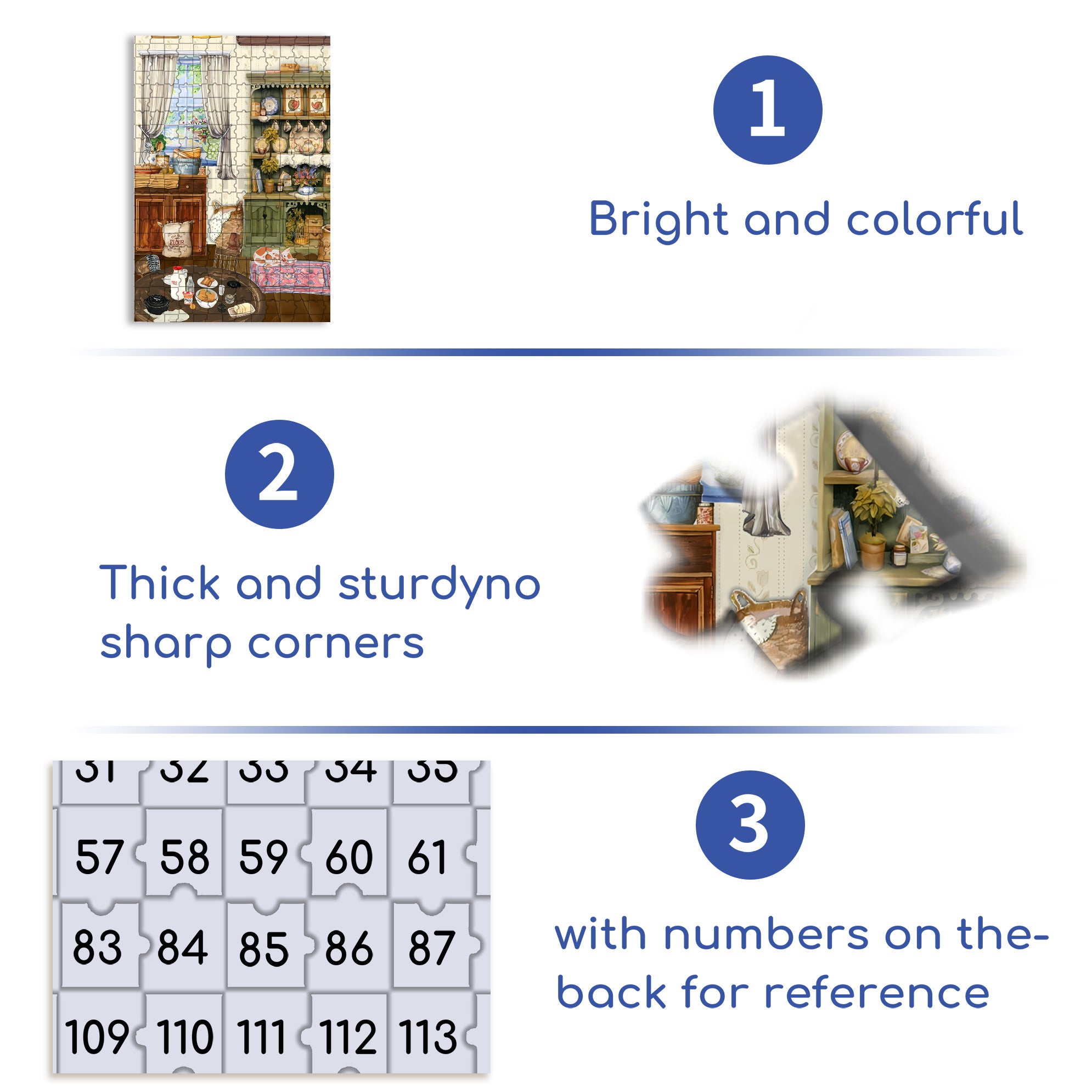 Cutie Little Kitchen 500pcs/1000pcs Jigsaw Puzzle, Scratch-Resistant, Interactive Family Game & Brain-Boosting DIY Decor, Perfect for Halloween, Christmas & New Year Gifts, Family Puzzle Game