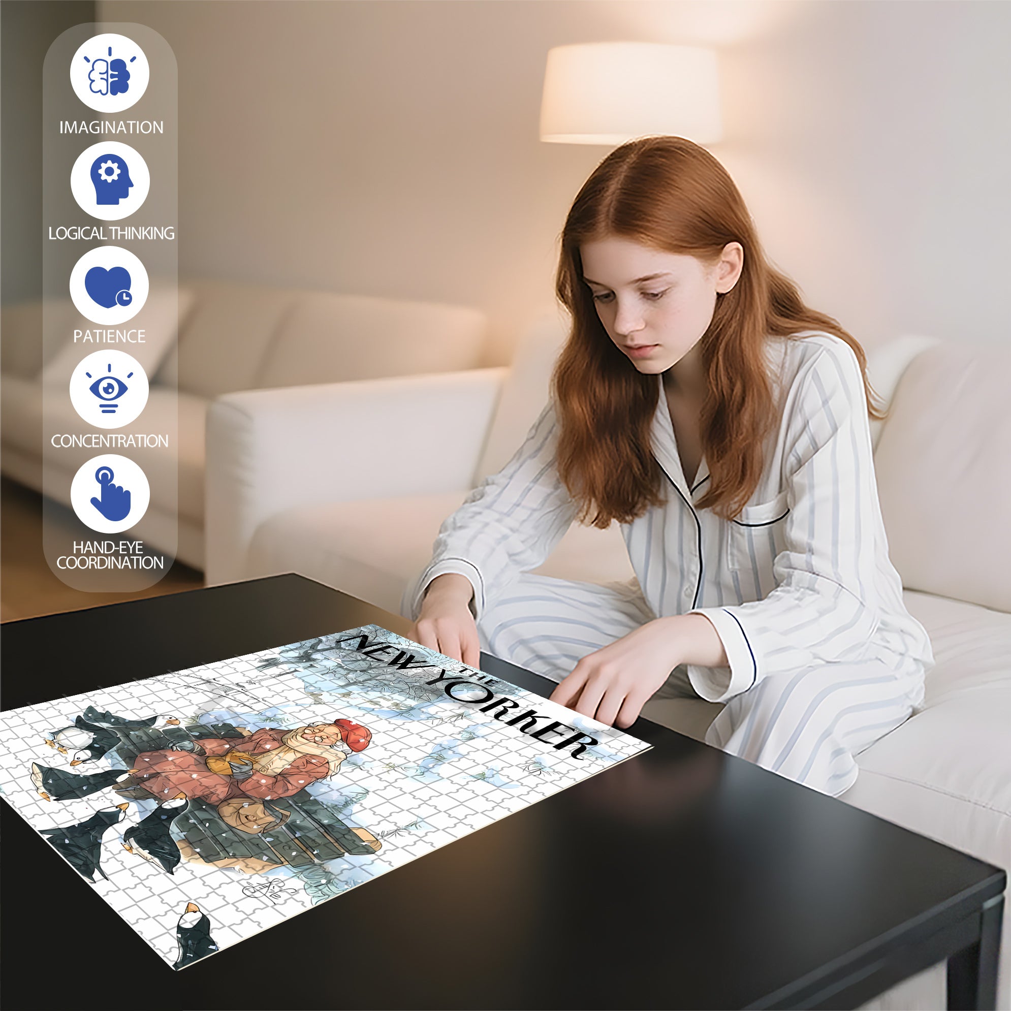 Feed The Penguins 500pcs/1000pcs Jigsaw Puzzle, Scratch-Resistant, Interactive Family Game & Brain-Boosting DIY Decor, Perfect for Halloween, Christmas & New Year Gifts, Family Puzzle Game