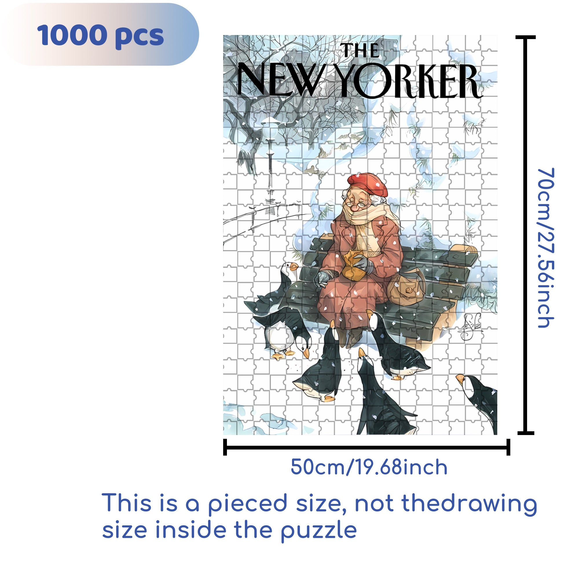 Feed The Penguins 500pcs/1000pcs Jigsaw Puzzle, Scratch-Resistant, Interactive Family Game & Brain-Boosting DIY Decor, Perfect for Halloween, Christmas & New Year Gifts, Family Puzzle Game