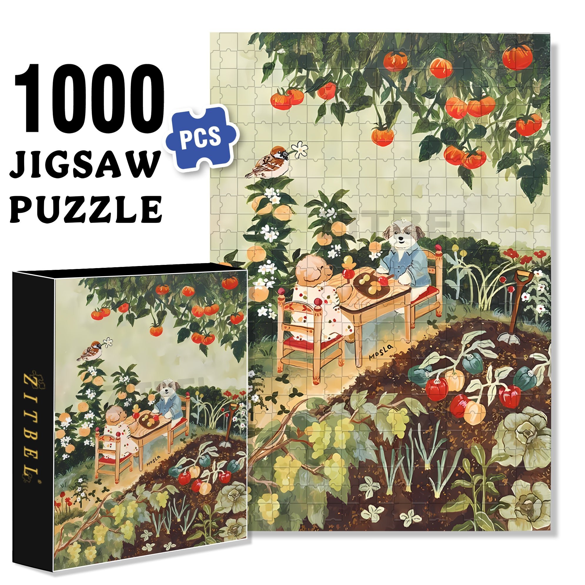 Fruit Tanghulu 500pcs/1000pcs Jigsaw Puzzle, Scratch-Resistant, Interactive Family Game & Brain-Boosting DIY Decor, Perfect for Halloween, Christmas & New Year Gifts, Family Puzzle Game