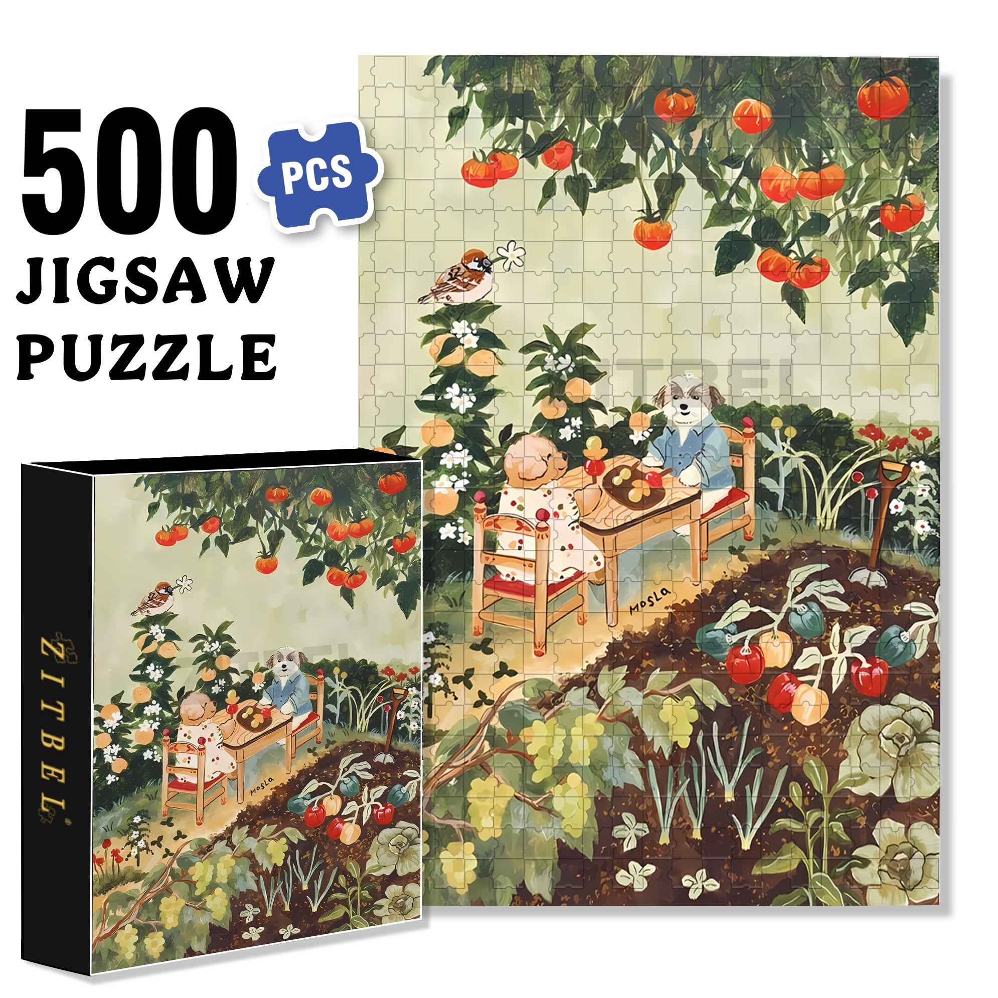 Fruit Tanghulu 500pcs/1000pcs Jigsaw Puzzle, Scratch-Resistant, Interactive Family Game & Brain-Boosting DIY Decor, Perfect for Halloween, Christmas & New Year Gifts, Family Puzzle Game