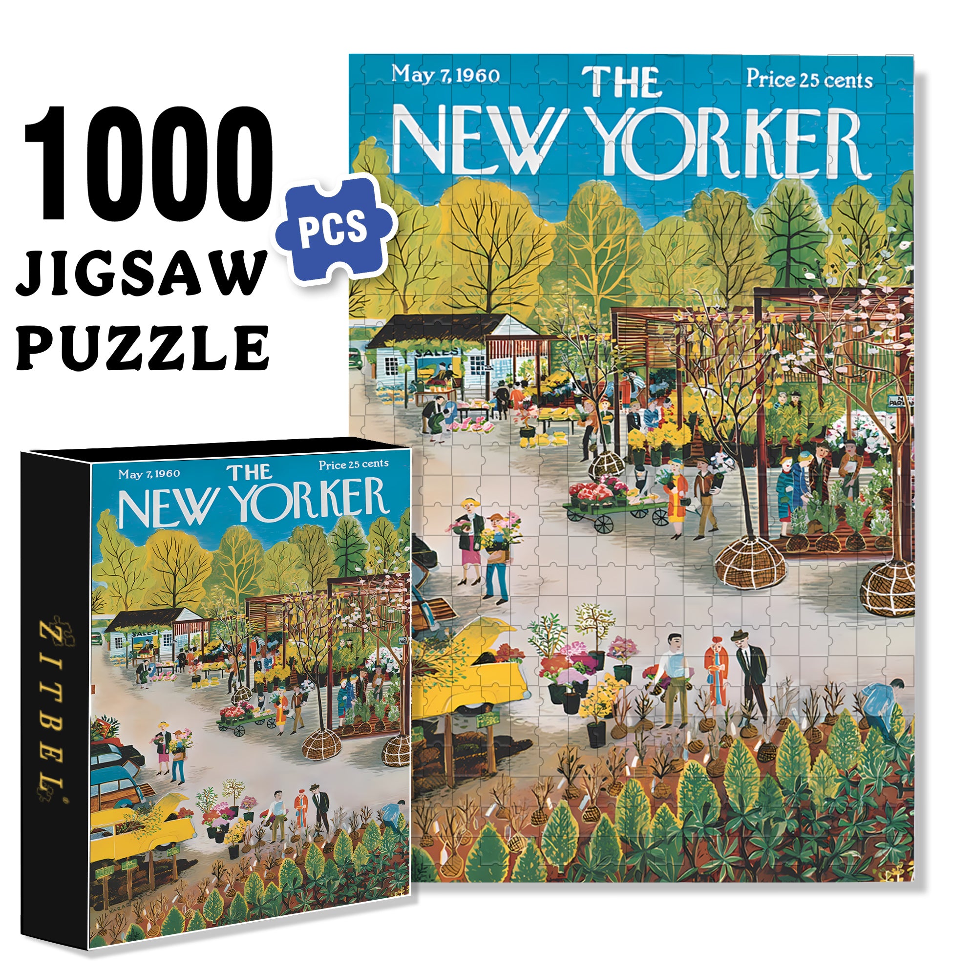 Garden Center 500pcs/1000pcs Jigsaw Puzzle, Scratch-Resistant, Interactive Family Game & Brain-Boosting DIY Decor, Perfect for Halloween, Christmas & New Year Gifts, Family Puzzle Game