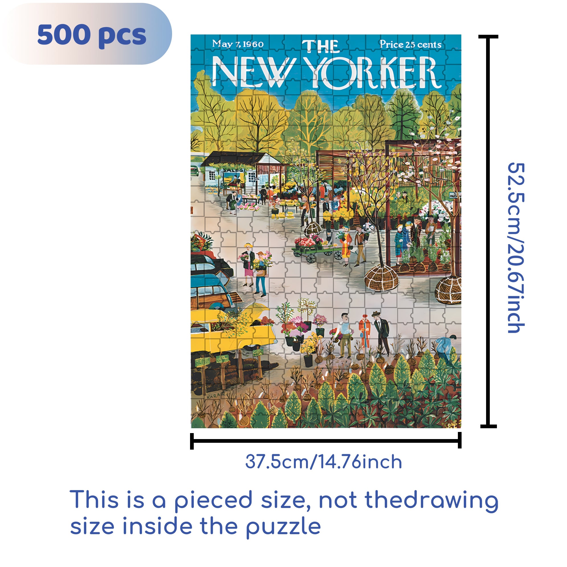 Garden Center 500pcs/1000pcs Jigsaw Puzzle, Scratch-Resistant, Interactive Family Game & Brain-Boosting DIY Decor, Perfect for Halloween, Christmas & New Year Gifts, Family Puzzle Game