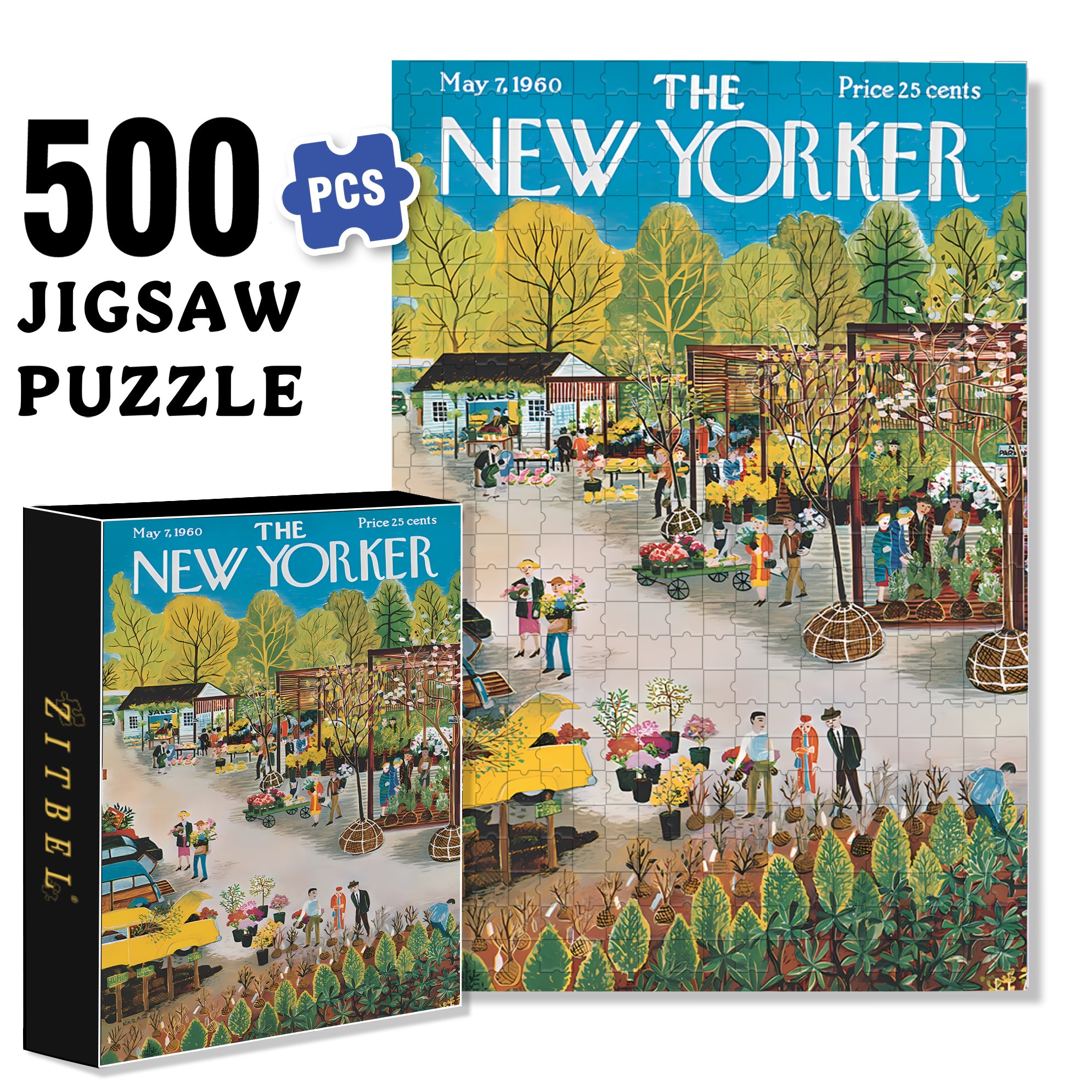 Garden Center 500pcs/1000pcs Jigsaw Puzzle, Scratch-Resistant, Interactive Family Game & Brain-Boosting DIY Decor, Perfect for Halloween, Christmas & New Year Gifts, Family Puzzle Game