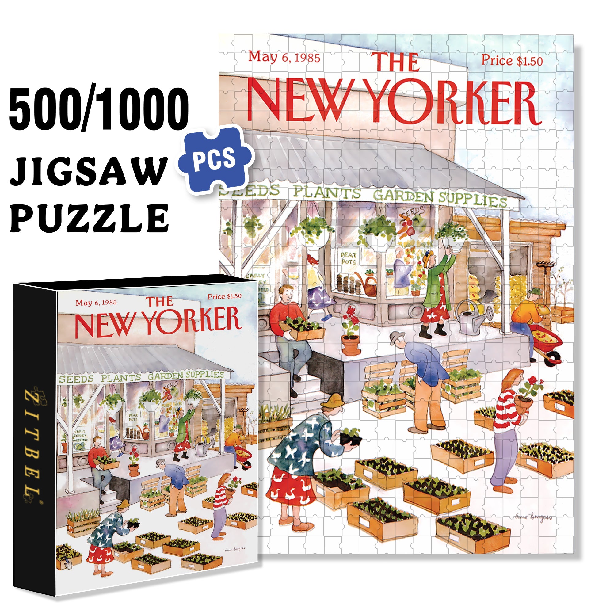 Garden Supplies 500pcs/1000pcs Jigsaw Puzzle, Scratch-Resistant, Interactive Family Game & Brain-Boosting DIY Decor, Perfect for Halloween, Christmas & New Year Gifts, Family Puzzle Game