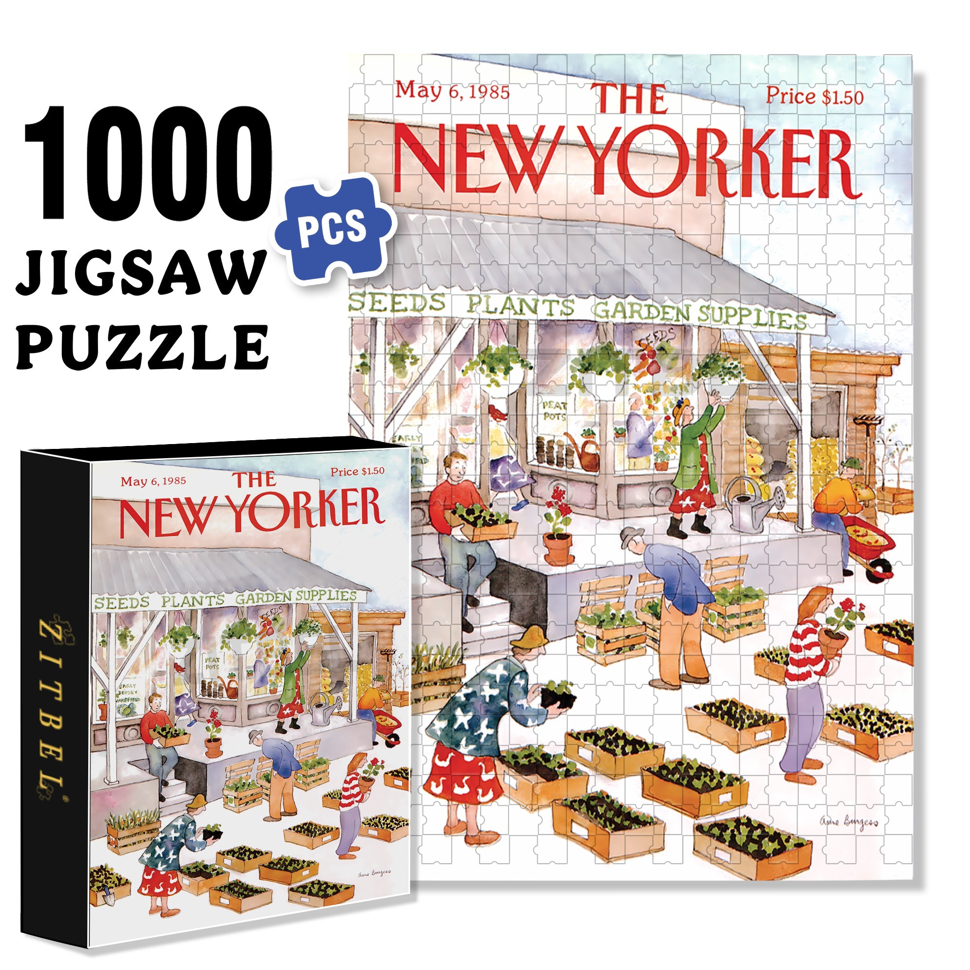 Garden Supplies 500pcs/1000pcs Jigsaw Puzzle, Scratch-Resistant, Interactive Family Game & Brain-Boosting DIY Decor, Perfect for Halloween, Christmas & New Year Gifts, Family Puzzle Game