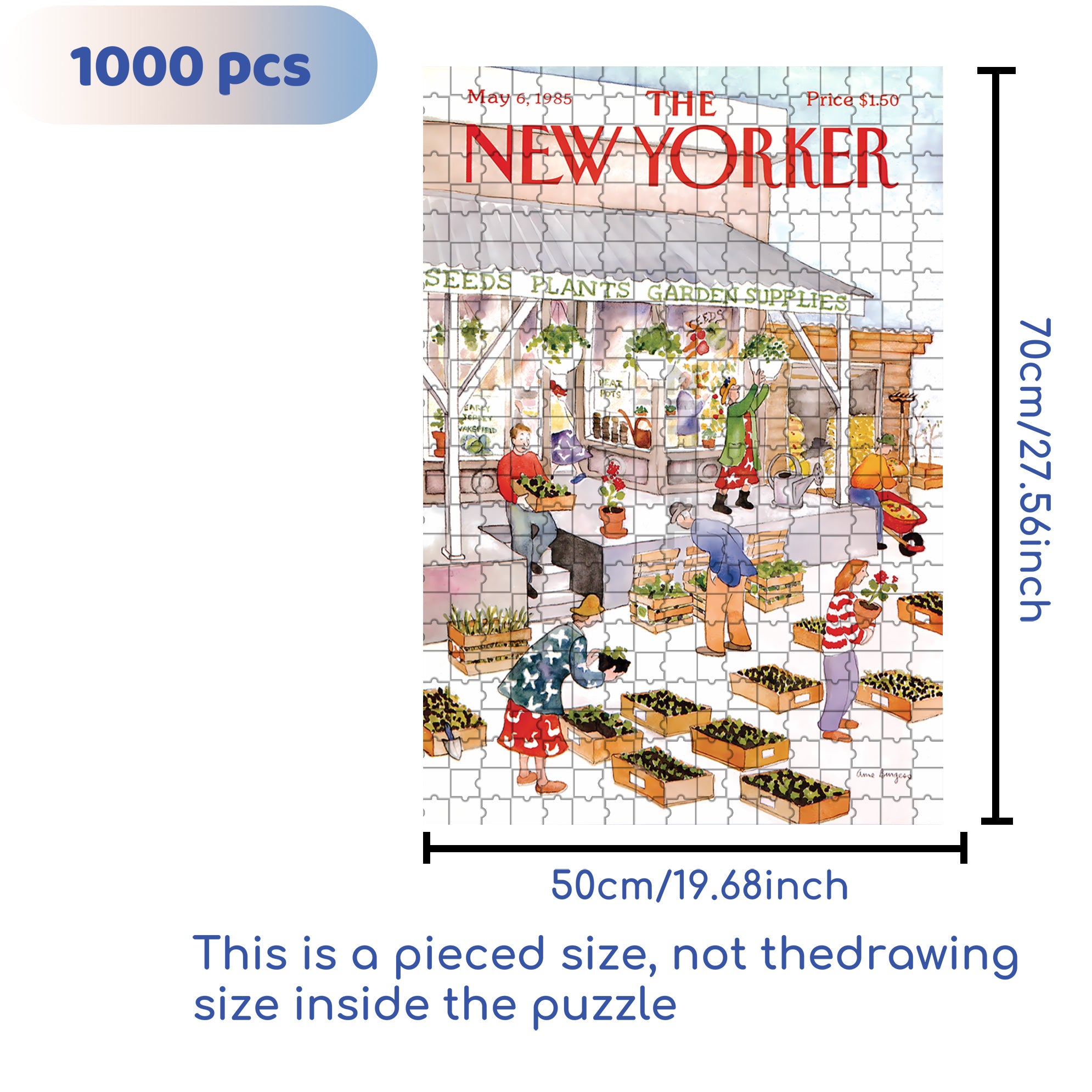Garden Supplies 500pcs/1000pcs Jigsaw Puzzle, Scratch-Resistant, Interactive Family Game & Brain-Boosting DIY Decor, Perfect for Halloween, Christmas & New Year Gifts, Family Puzzle Game