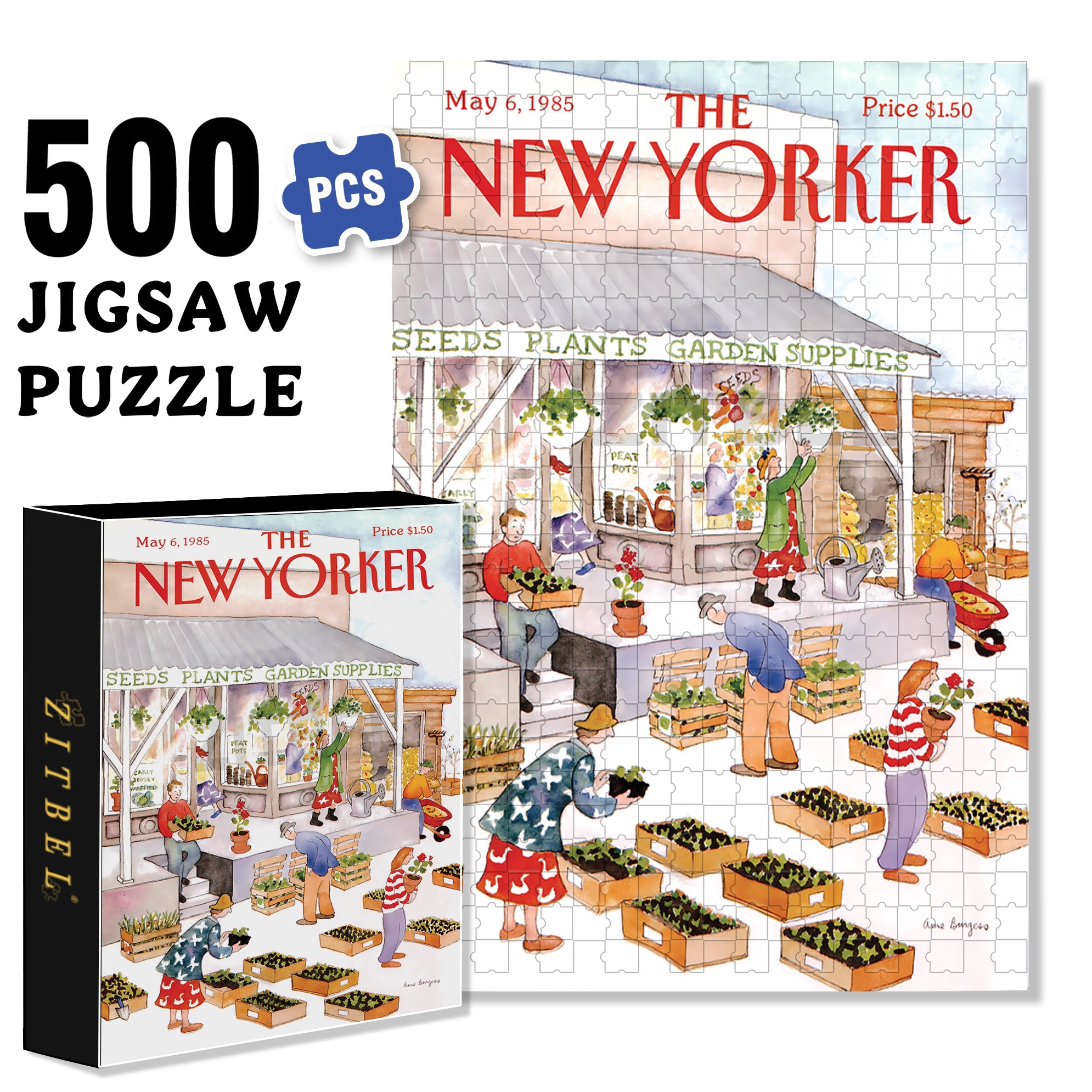 Garden Supplies 500pcs/1000pcs Jigsaw Puzzle, Scratch-Resistant, Interactive Family Game & Brain-Boosting DIY Decor, Perfect for Halloween, Christmas & New Year Gifts, Family Puzzle Game