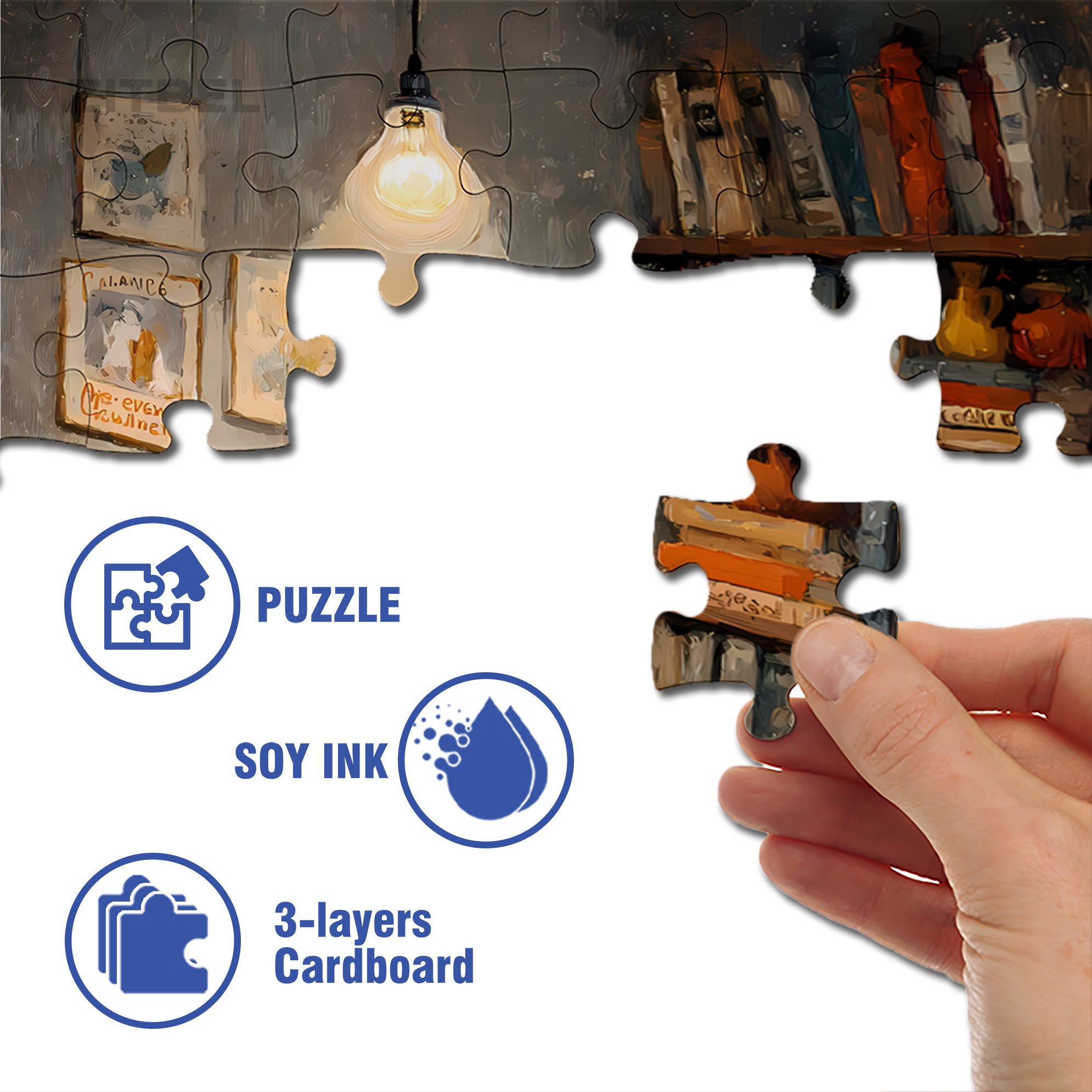 Ghosts Also Need To Read 500pcs/1000pcs Jigsaw Puzzle, Scratch-Resistant, Interactive Family Game & Brain-Boosting DIY Decor, Perfect for Halloween, Christmas & New Year Gifts, Family Puzzle Game
