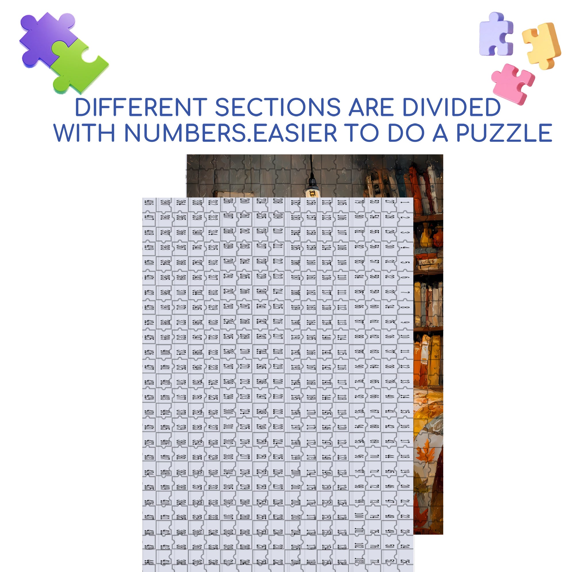 Ghosts Also Need To Read 500pcs/1000pcs Jigsaw Puzzle, Scratch-Resistant, Interactive Family Game & Brain-Boosting DIY Decor, Perfect for Halloween, Christmas & New Year Gifts, Family Puzzle Game