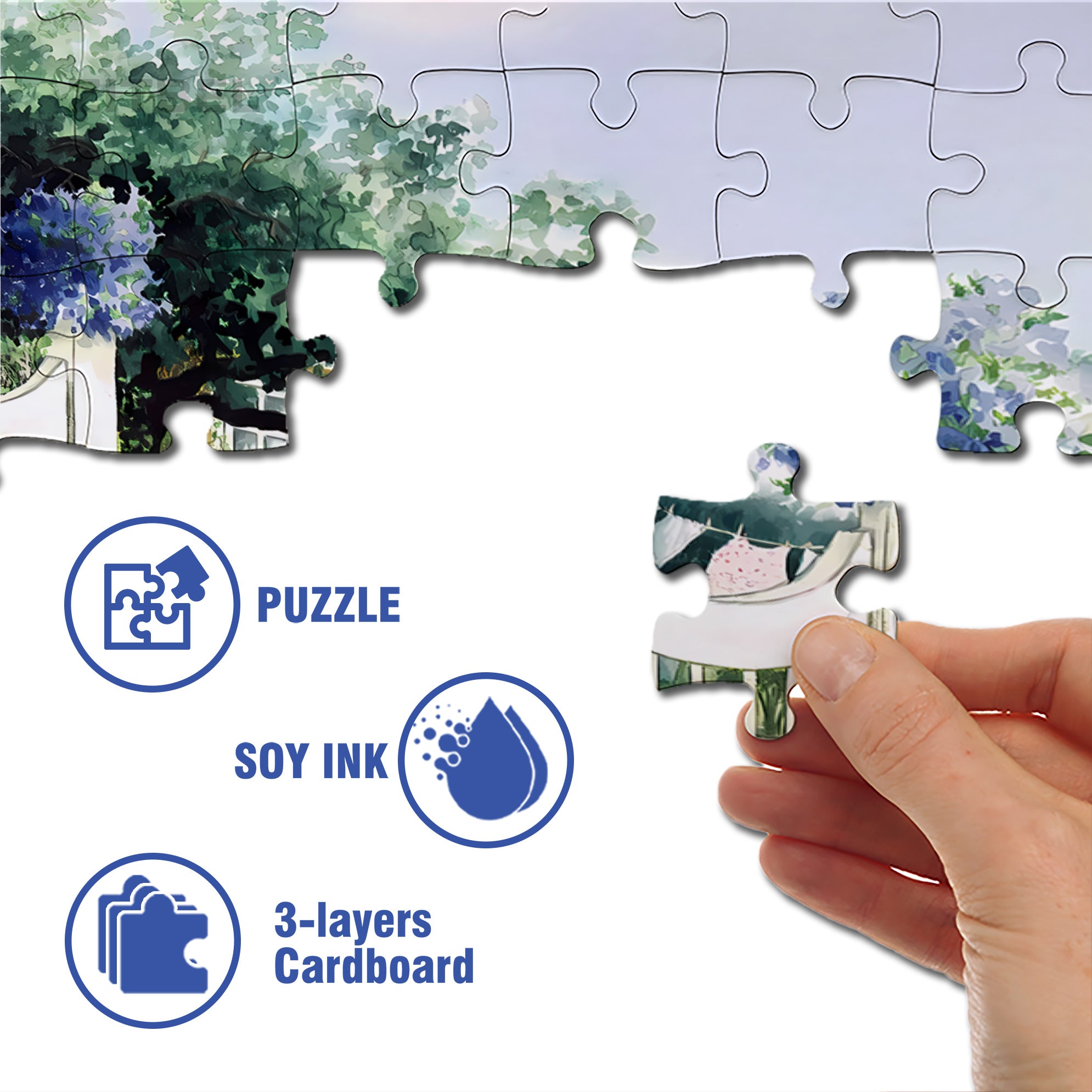 Grandma's Back Garden 500pcs/1000pcs Jigsaw Puzzle, Scratch-Resistant, Interactive Family Game & Brain-Boosting DIY Decor, Perfect for Halloween, Christmas & New Year Gifts, Family Puzzle Game