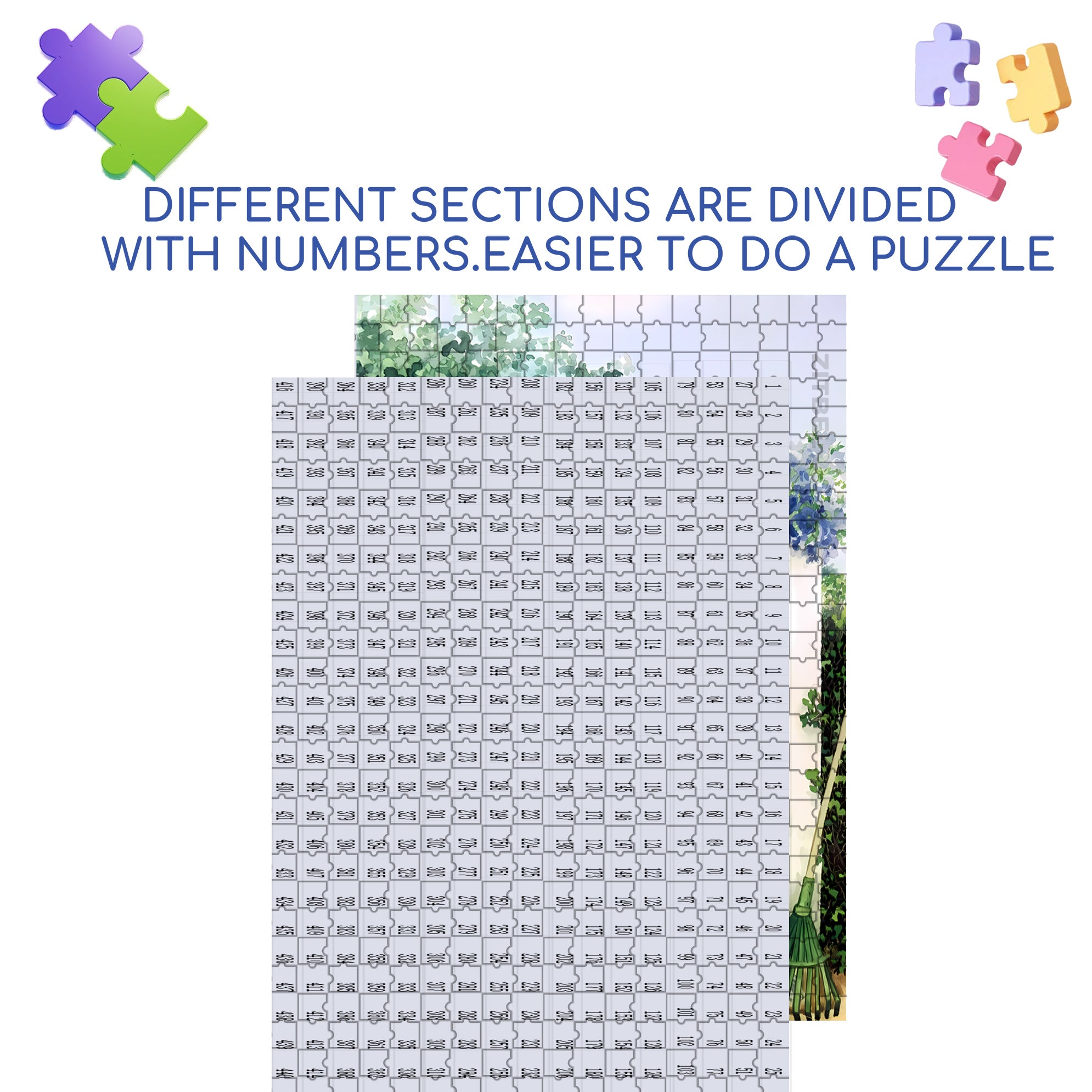 Grandma's Back Garden 500pcs/1000pcs Jigsaw Puzzle, Scratch-Resistant, Interactive Family Game & Brain-Boosting DIY Decor, Perfect for Halloween, Christmas & New Year Gifts, Family Puzzle Game