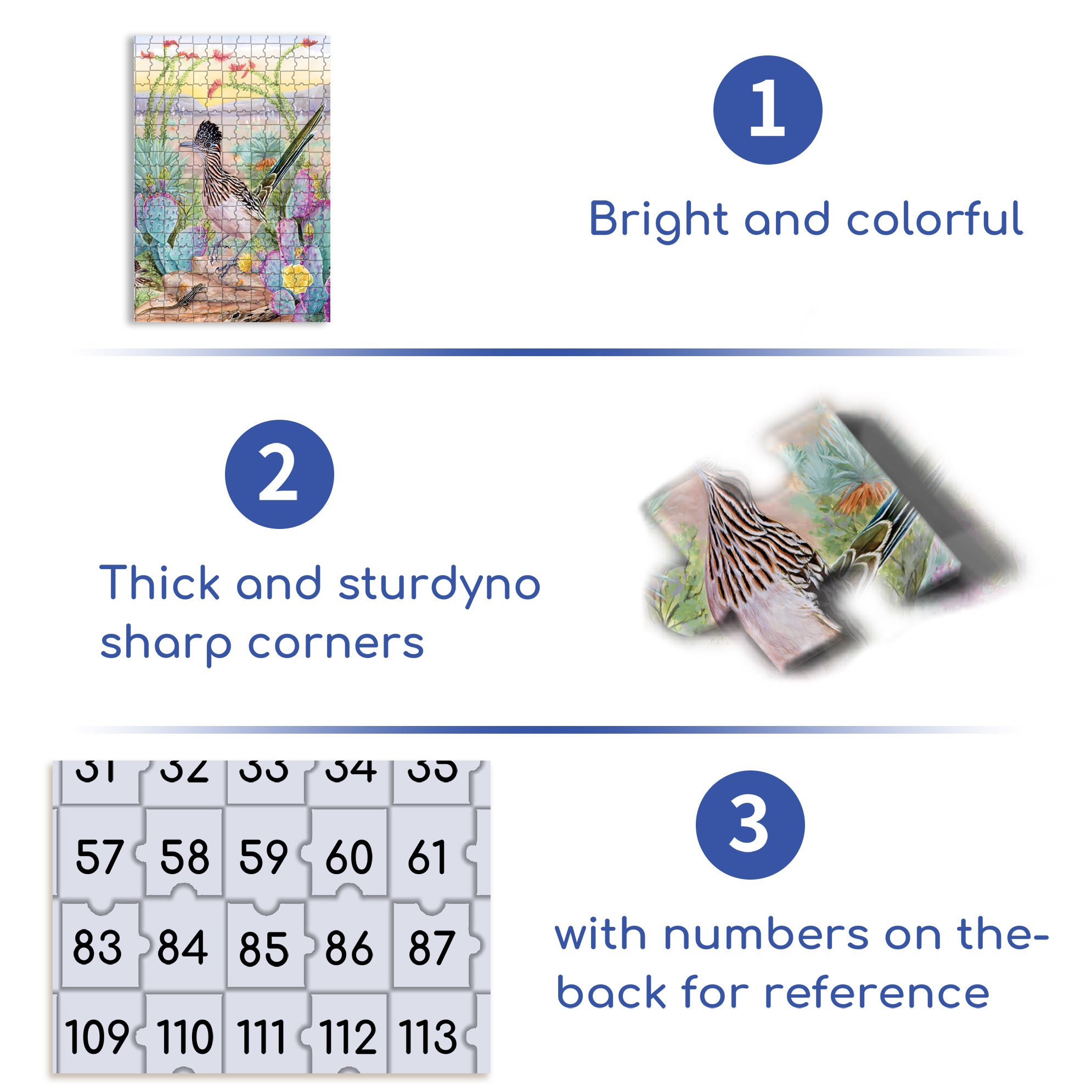 Greater Roadrunner 500pcs/1000pcs Jigsaw Puzzle, Scratch-Resistant, Interactive Family Game & Brain-Boosting DIY Decor, Perfect for Halloween, Christmas & New Year Gifts, Family Puzzle Game