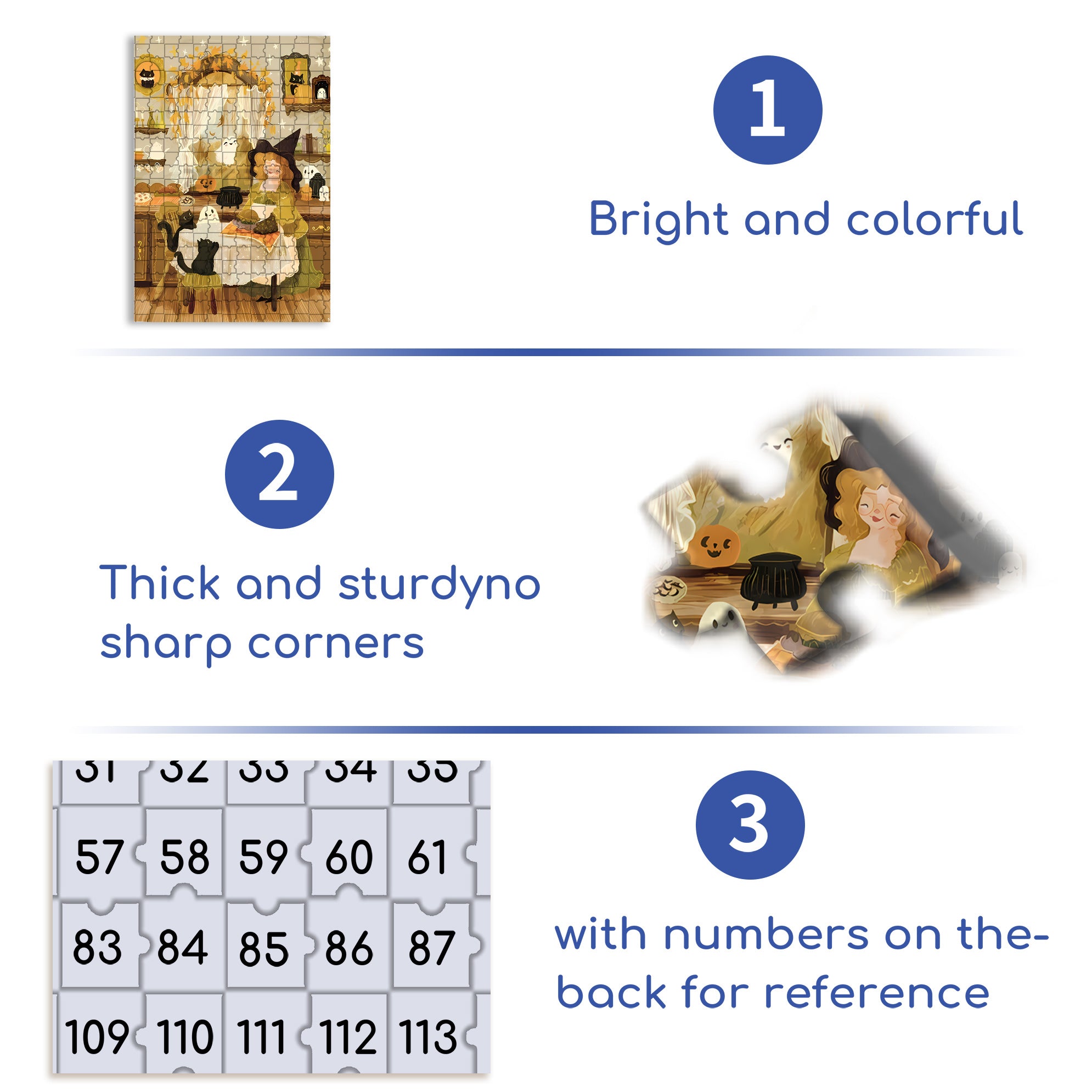 Halloween Baking Witch 500pcs/1000pcs Jigsaw Puzzle, Scratch-Resistant, Interactive Family Game & Brain-Boosting DIY Decor, Perfect for Halloween, Christmas & New Year Gifts, Family Puzzle Game