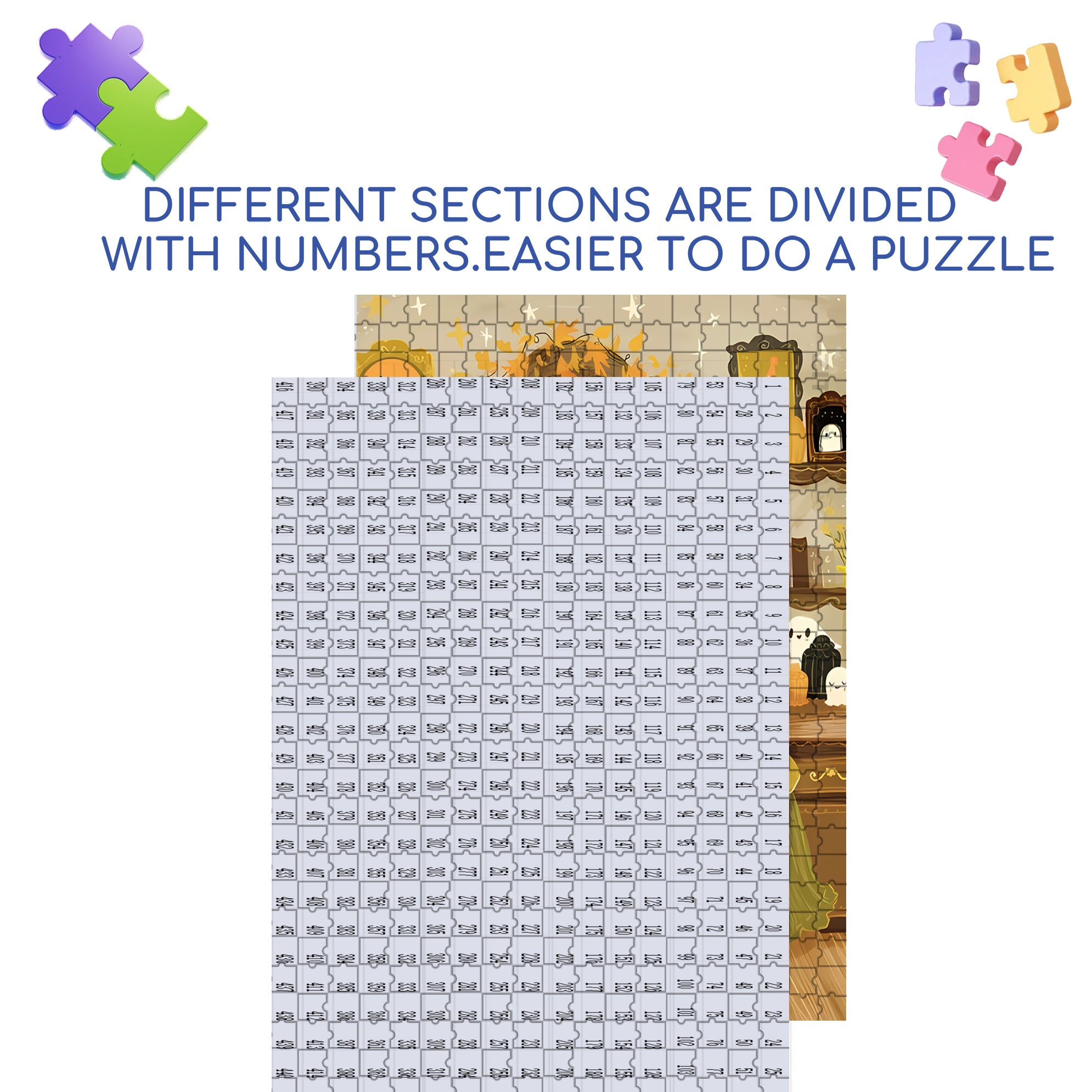 Halloween Baking Witch 500pcs/1000pcs Jigsaw Puzzle, Scratch-Resistant, Interactive Family Game & Brain-Boosting DIY Decor, Perfect for Halloween, Christmas & New Year Gifts, Family Puzzle Game
