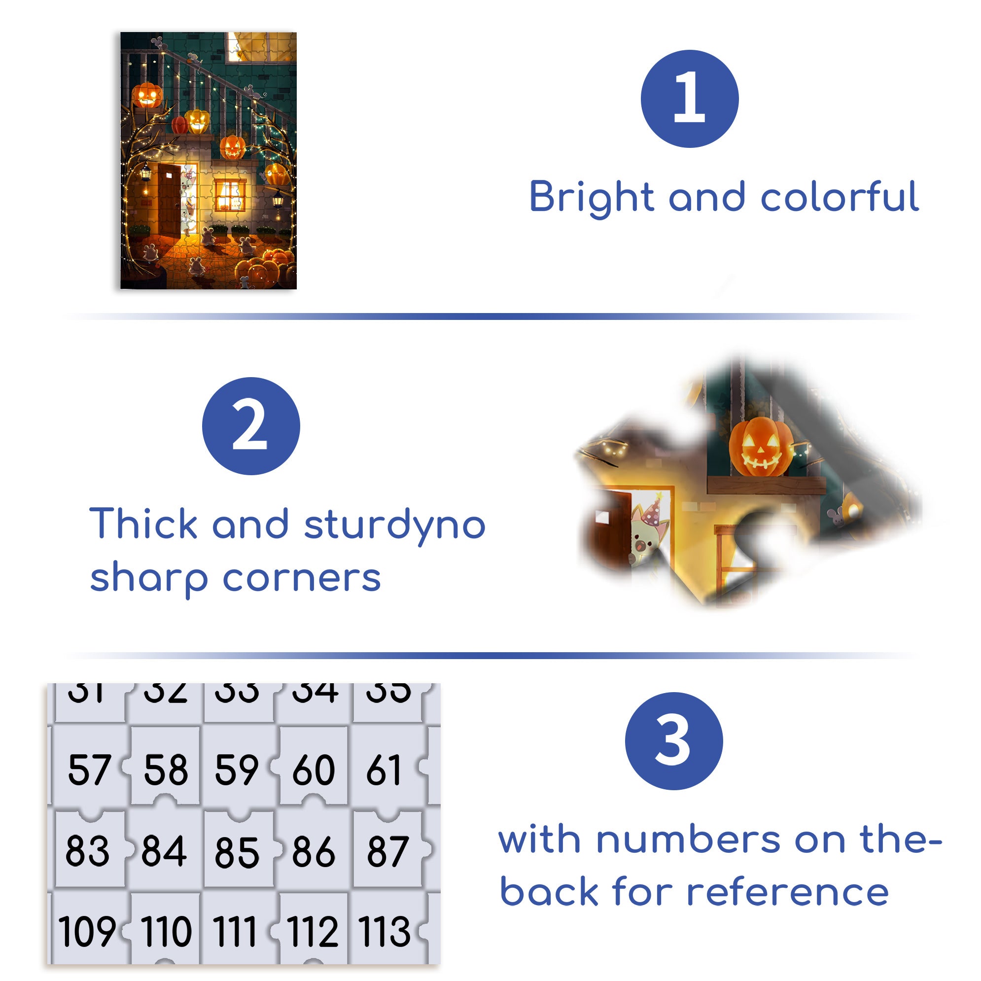 Horror Night 500pcs/1000pcs Jigsaw Puzzle, Scratch-Resistant, Interactive Family Game & Brain-Boosting DIY Decor, Perfect for Halloween, Christmas & New Year Gifts, Family Puzzle Game