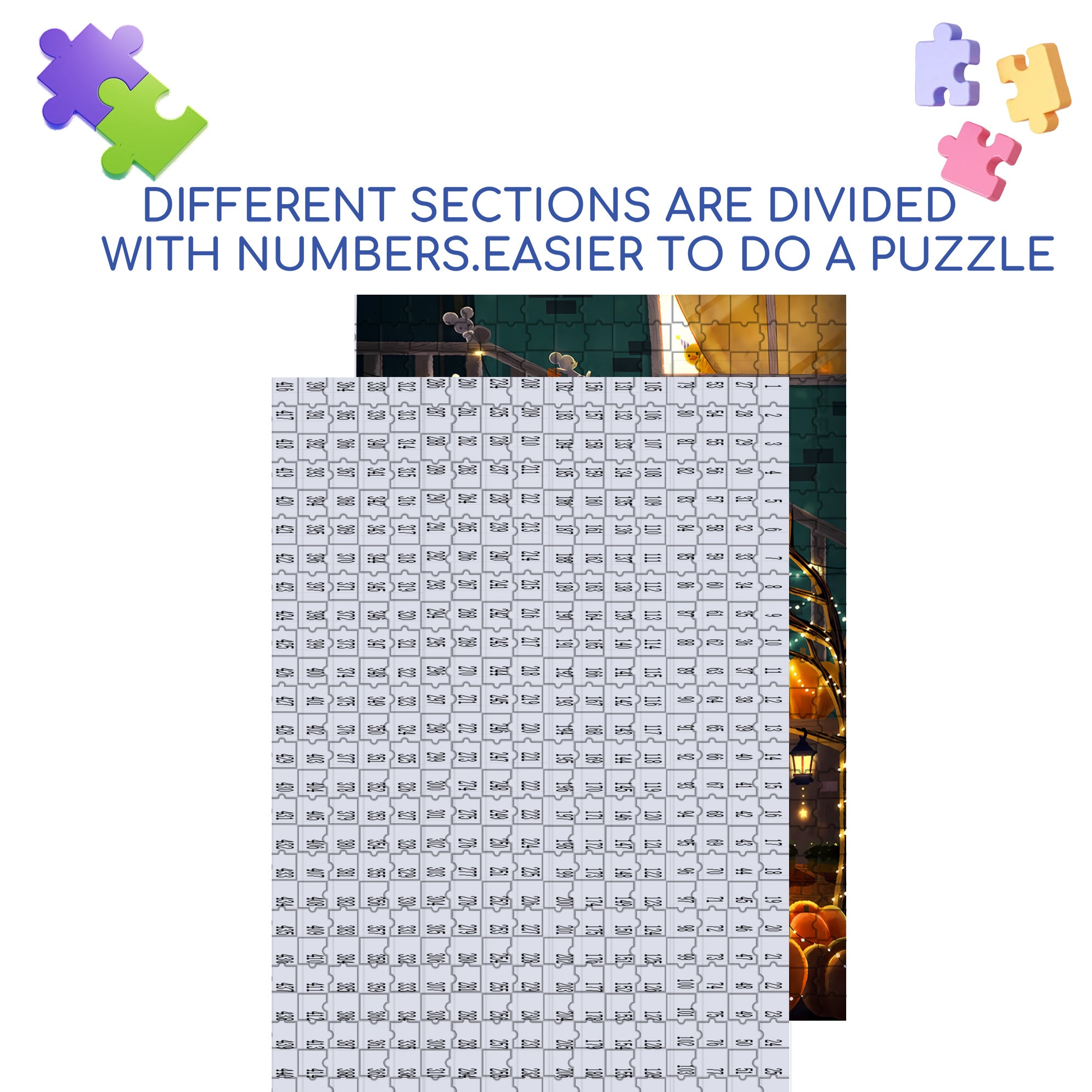Horror Night 500pcs/1000pcs Jigsaw Puzzle, Scratch-Resistant, Interactive Family Game & Brain-Boosting DIY Decor, Perfect for Halloween, Christmas & New Year Gifts, Family Puzzle Game