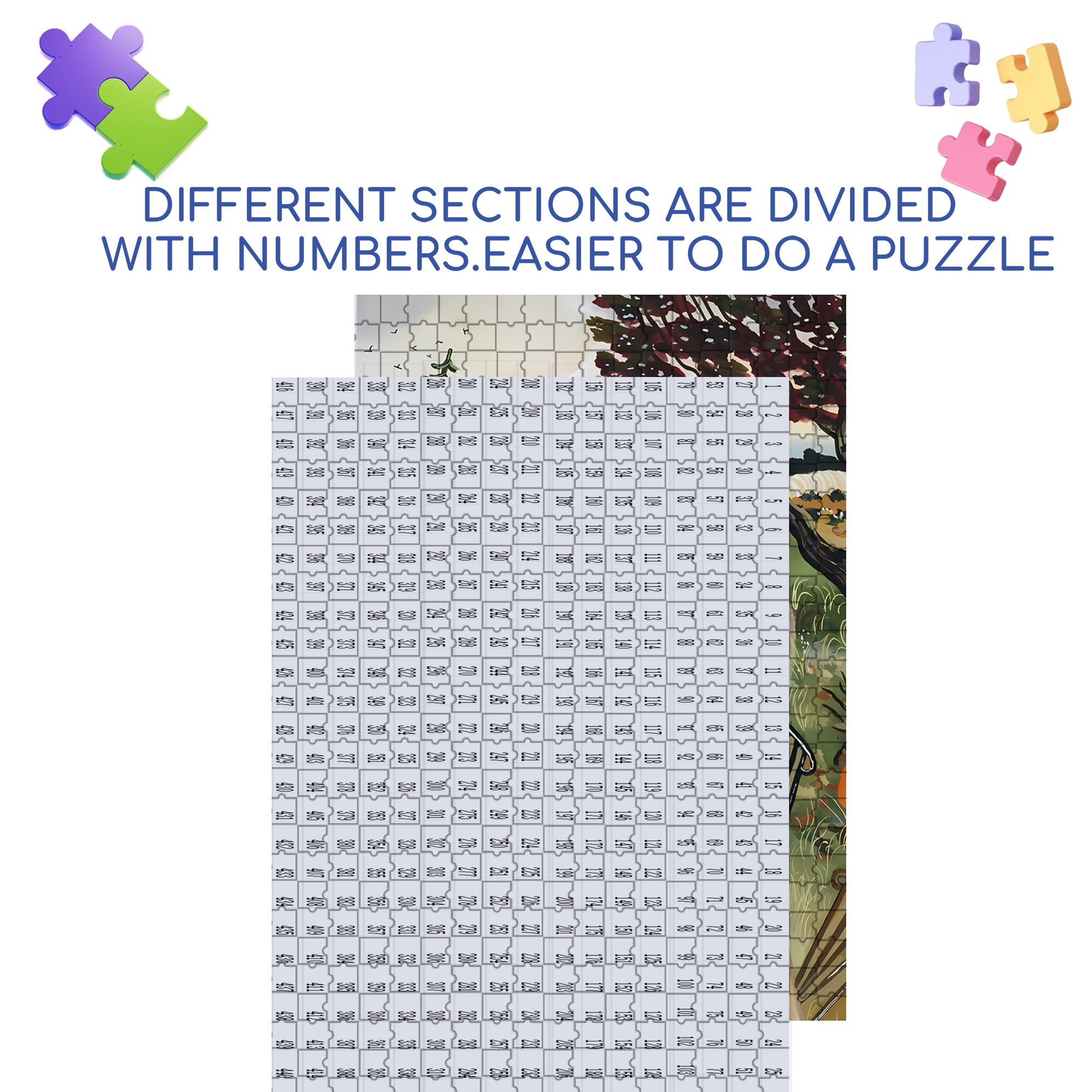 Hot Pie 500pcs/1000pcs Jigsaw Puzzle, Scratch-Resistant, Interactive Family Game & Brain-Boosting DIY Decor, Perfect for Halloween, Christmas & New Year Gifts, Family Puzzle Game