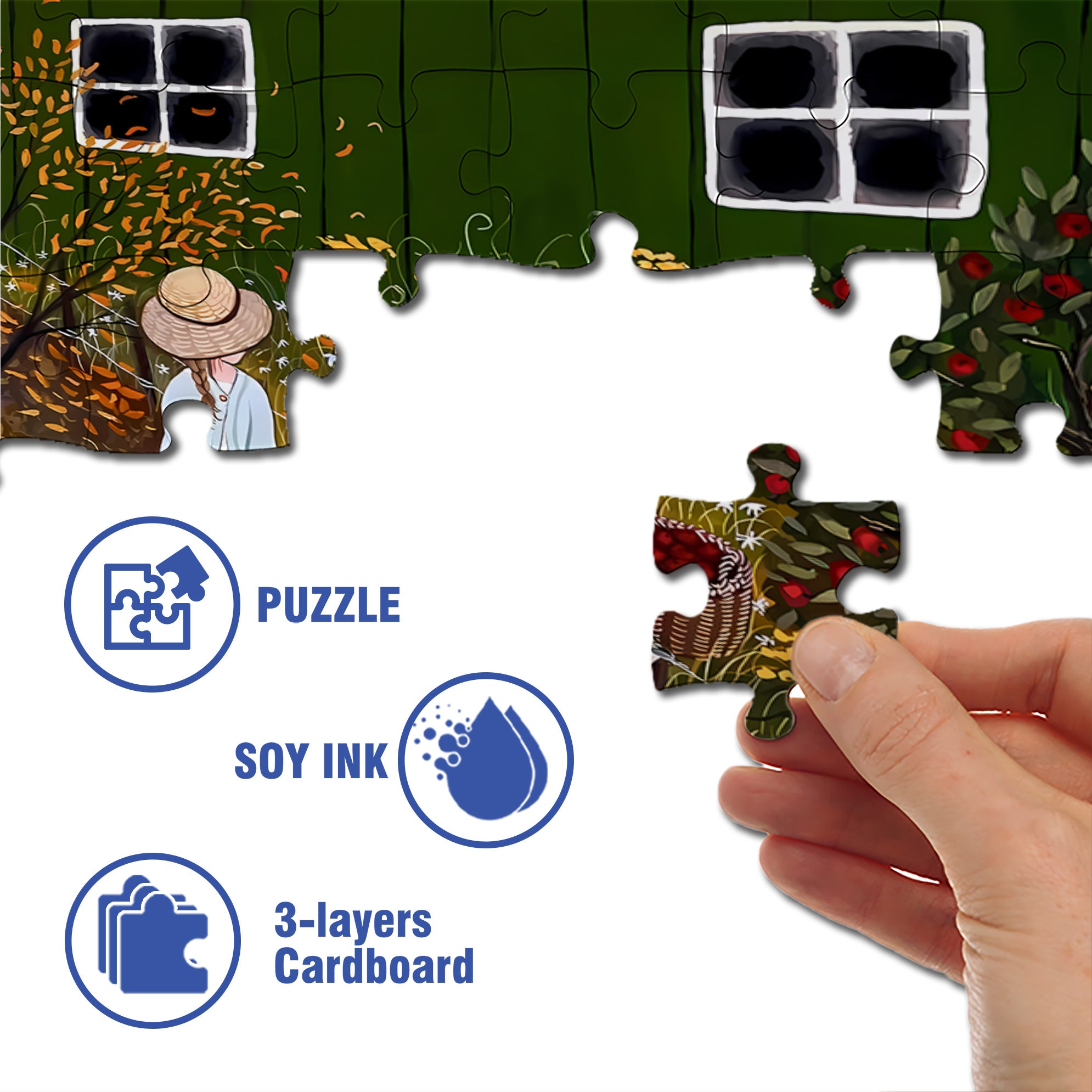 I Love Autumn 500pcs/1000pcs Jigsaw Puzzle, Scratch-Resistant, Interactive Family Game & Brain-Boosting DIY Decor, Perfect for Halloween, Christmas & New Year Gifts, Family Puzzle Game