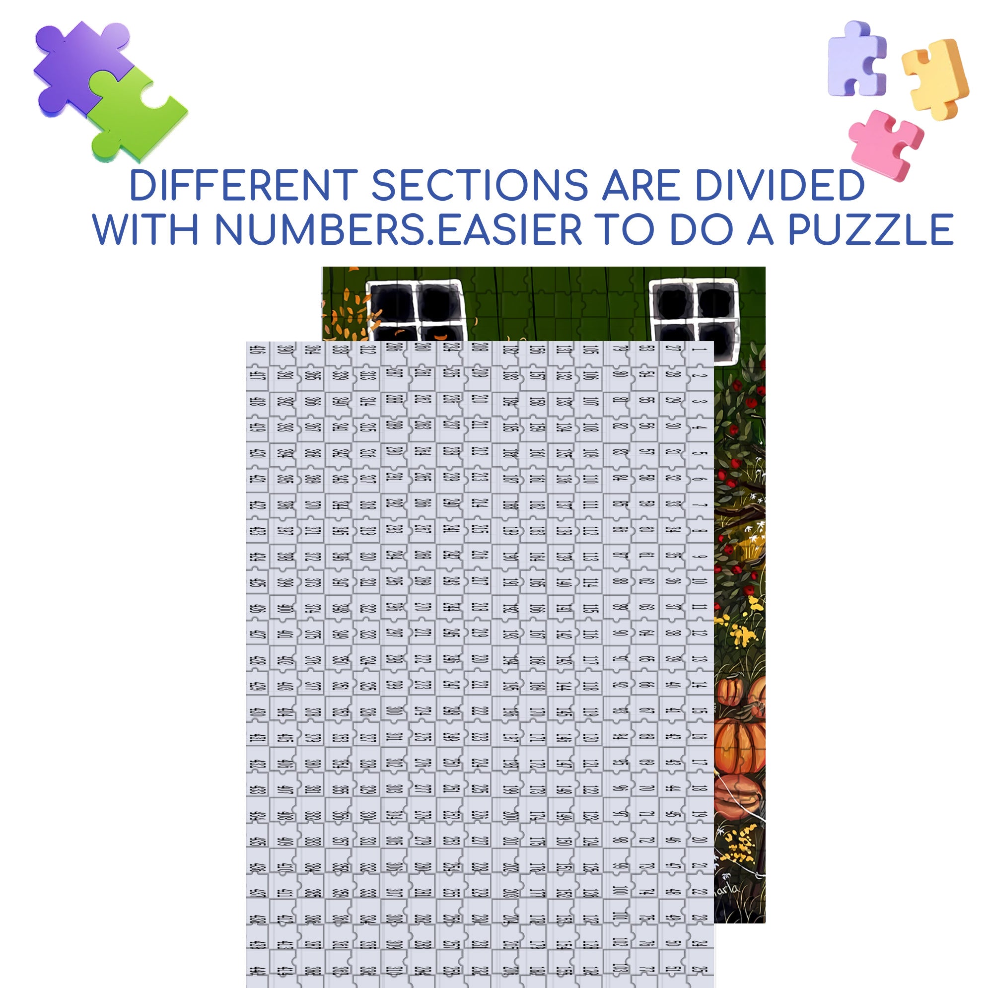 I Love Autumn 500pcs/1000pcs Jigsaw Puzzle, Scratch-Resistant, Interactive Family Game & Brain-Boosting DIY Decor, Perfect for Halloween, Christmas & New Year Gifts, Family Puzzle Game