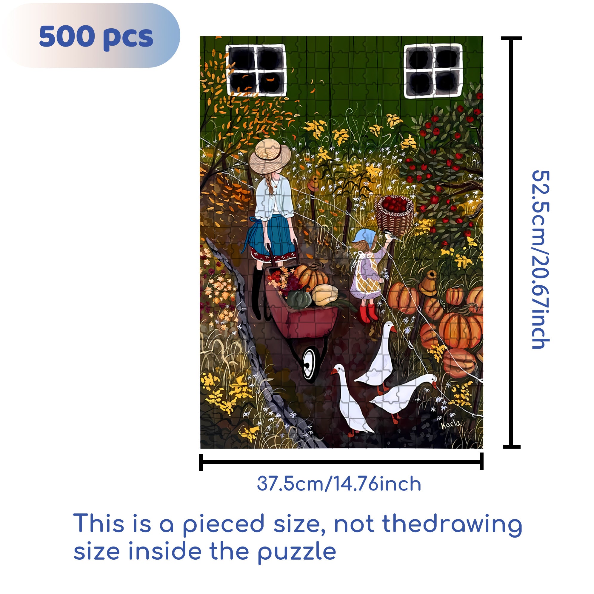 I Love Autumn 500pcs/1000pcs Jigsaw Puzzle, Scratch-Resistant, Interactive Family Game & Brain-Boosting DIY Decor, Perfect for Halloween, Christmas & New Year Gifts, Family Puzzle Game