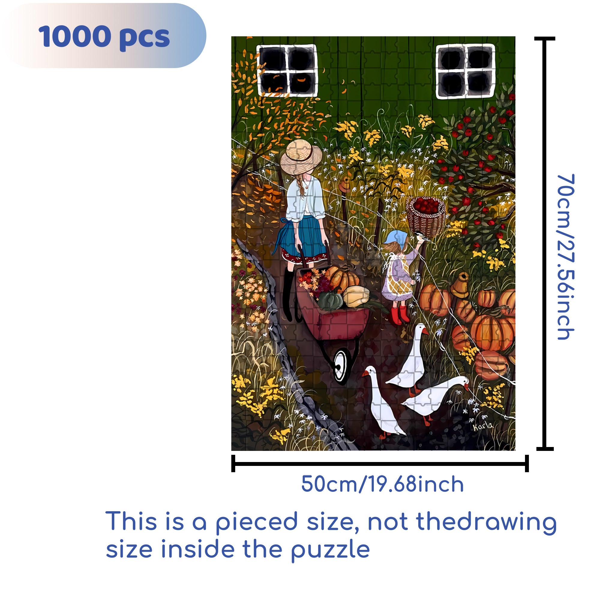 I Love Autumn 500pcs/1000pcs Jigsaw Puzzle, Scratch-Resistant, Interactive Family Game & Brain-Boosting DIY Decor, Perfect for Halloween, Christmas & New Year Gifts, Family Puzzle Game