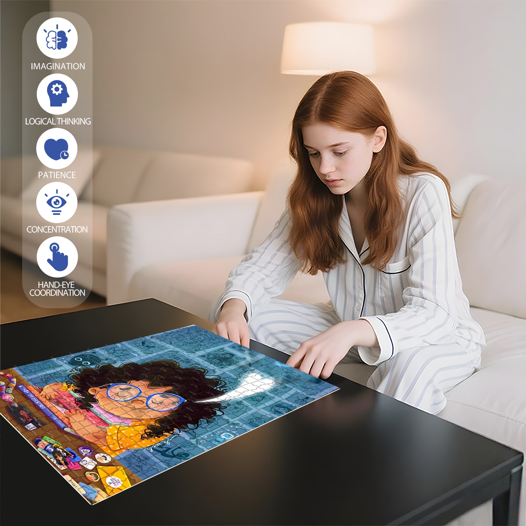 I Love Books 500pcs/1000pcs Jigsaw Puzzle, Scratch-Resistant, Interactive Family Game & Brain-Boosting DIY Decor, Perfect for Halloween, Christmas & New Year Gifts, Family Puzzle Game