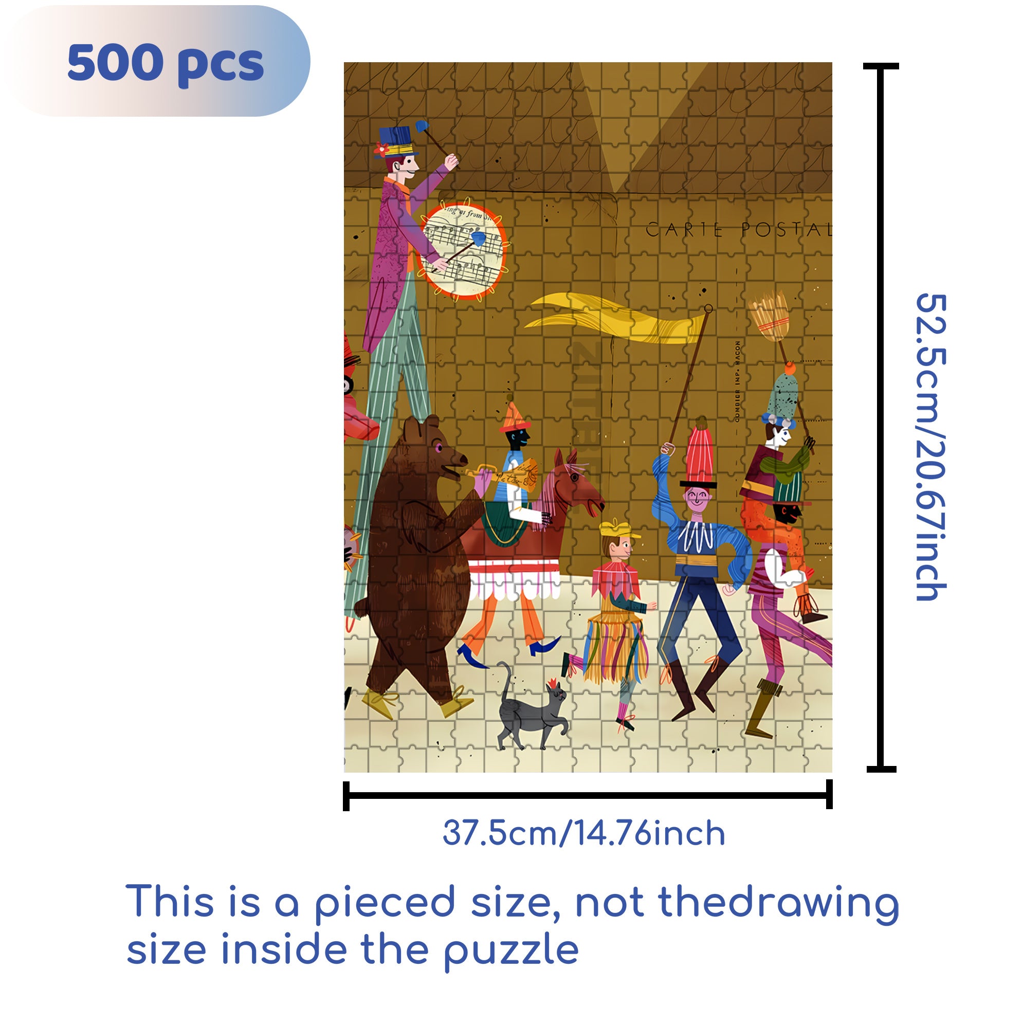 Joyful Parade 500pcs/1000pcs Jigsaw Puzzle, Scratch-Resistant, Interactive Family Game & Brain-Boosting DIY Decor, Perfect for Halloween, Christmas & New Year Gifts, Family Puzzle Game