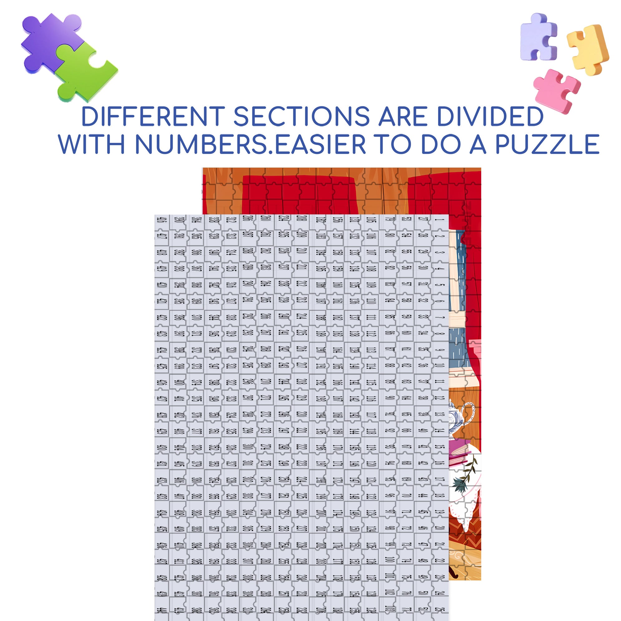 Lady Kitty 500pcs/1000pcs Jigsaw Puzzle, Scratch-Resistant, Interactive Family Game & Brain-Boosting DIY Decor, Perfect for Halloween, Christmas & New Year Gifts, Family Puzzle Game