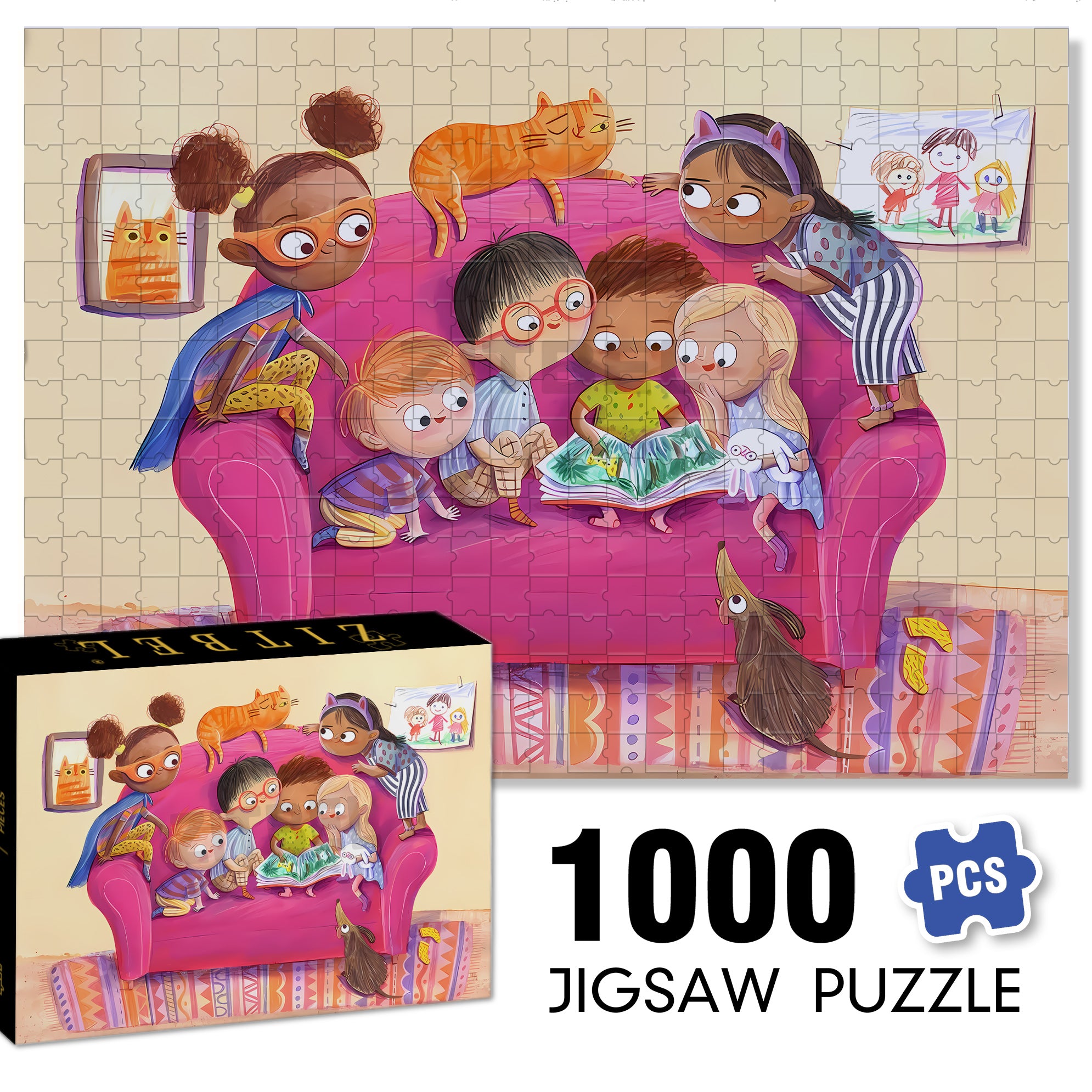 Let Me See 500pcs/1000pcs Jigsaw Puzzle, Scratch-Resistant, Interactive Family Game & Brain-Boosting DIY Decor, Perfect for Halloween, Christmas & New Year Gifts, Family Puzzle Game