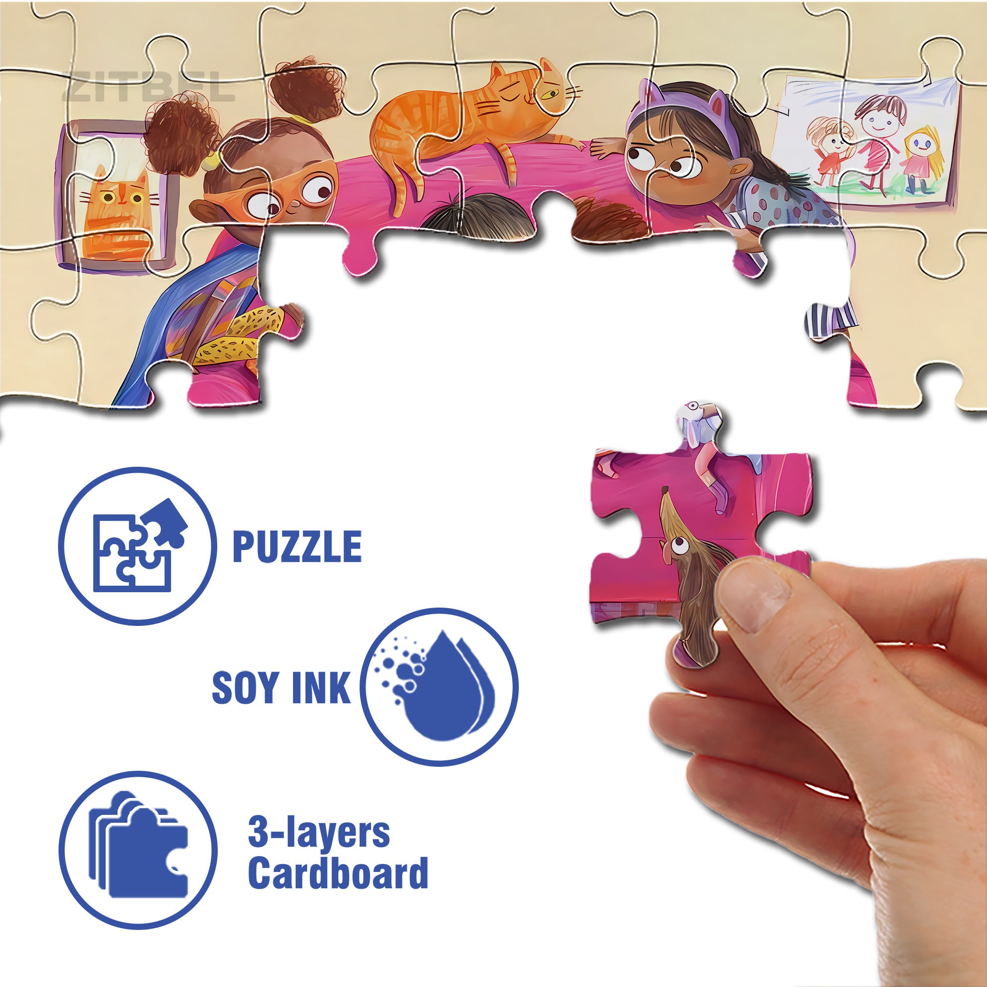 Let Me See 500pcs/1000pcs Jigsaw Puzzle, Scratch-Resistant, Interactive Family Game & Brain-Boosting DIY Decor, Perfect for Halloween, Christmas & New Year Gifts, Family Puzzle Game