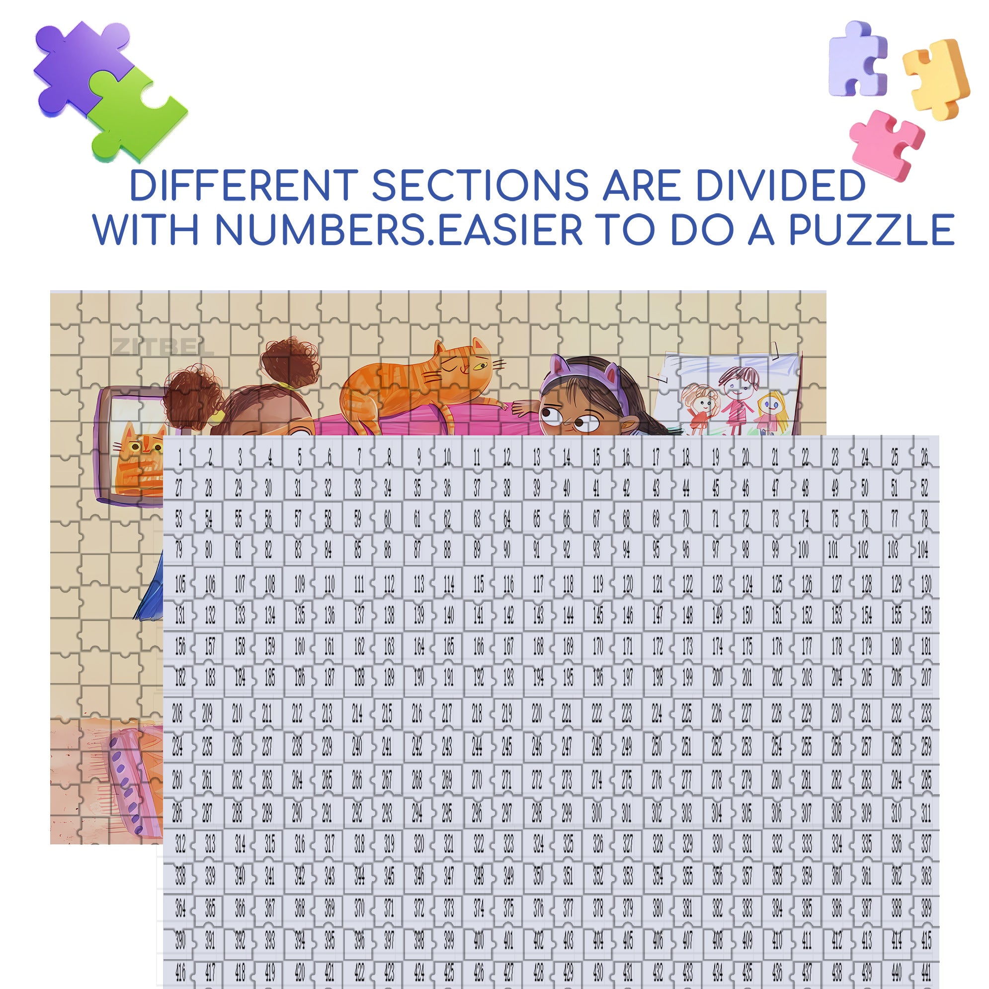 Let Me See 500pcs/1000pcs Jigsaw Puzzle, Scratch-Resistant, Interactive Family Game & Brain-Boosting DIY Decor, Perfect for Halloween, Christmas & New Year Gifts, Family Puzzle Game