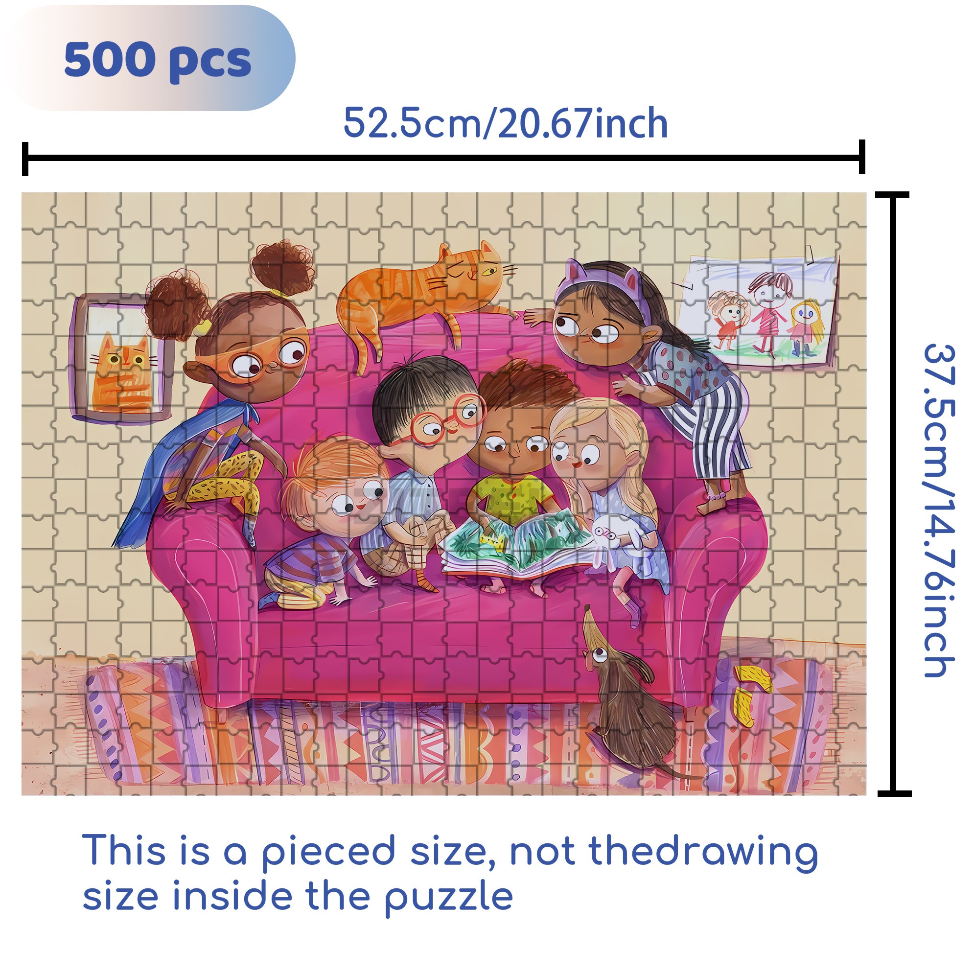 Let Me See 500pcs/1000pcs Jigsaw Puzzle, Scratch-Resistant, Interactive Family Game & Brain-Boosting DIY Decor, Perfect for Halloween, Christmas & New Year Gifts, Family Puzzle Game