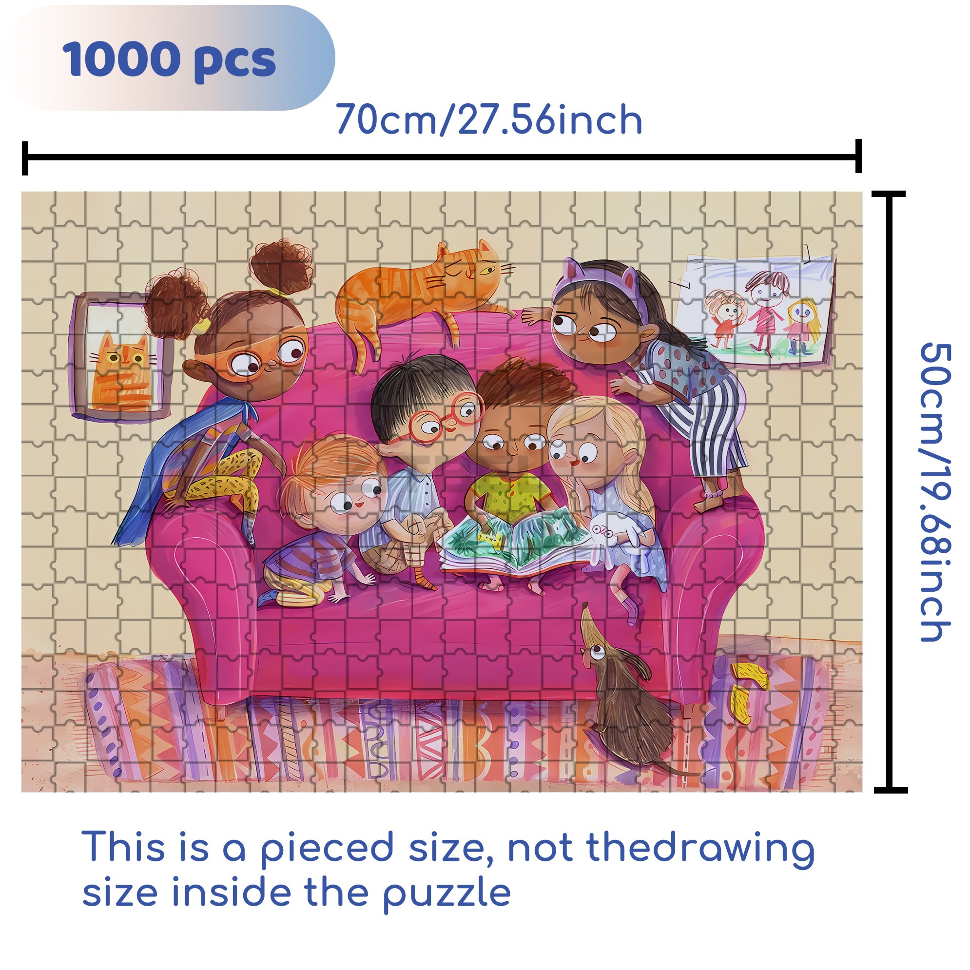 Let Me See 500pcs/1000pcs Jigsaw Puzzle, Scratch-Resistant, Interactive Family Game & Brain-Boosting DIY Decor, Perfect for Halloween, Christmas & New Year Gifts, Family Puzzle Game