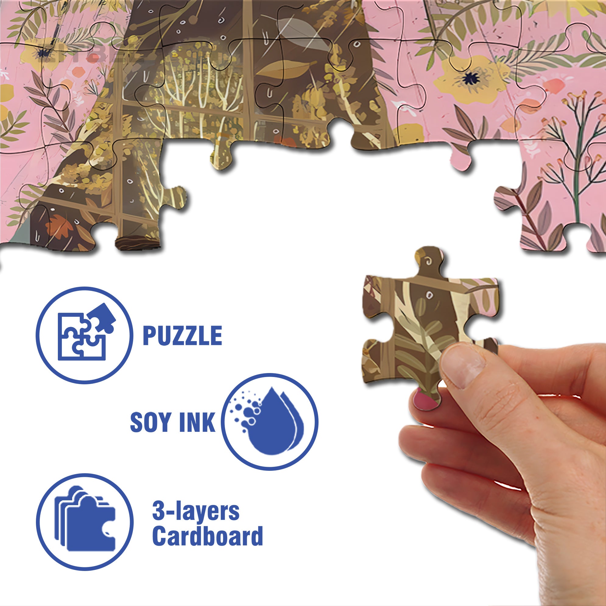 Liz's Autumn Window 500pcs/1000pcs Jigsaw Puzzle, Scratch-Resistant, Interactive Family Game & Brain-Boosting DIY Decor, Perfect for Halloween, Christmas & New Year Gifts, Family Puzzle Game