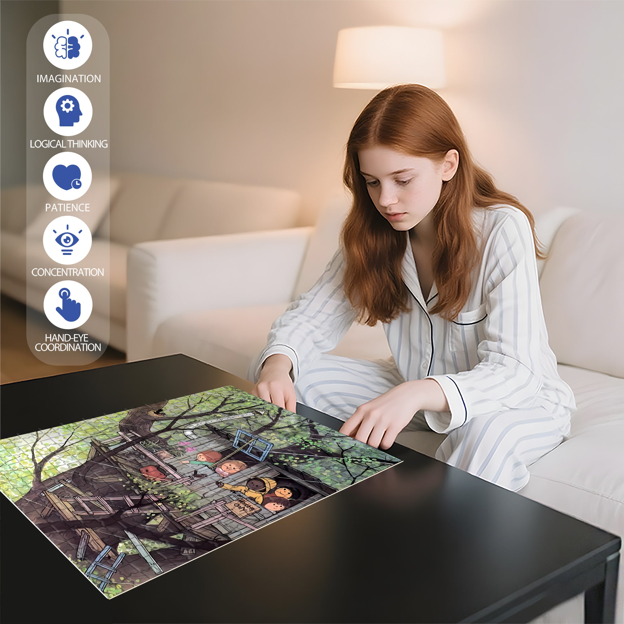 Members Only 500pcs/1000pcs Jigsaw Puzzle, Scratch-Resistant, Interactive Family Game & Brain-Boosting DIY Decor, Perfect for Halloween, Christmas & New Year Gifts, Family Puzzle Game