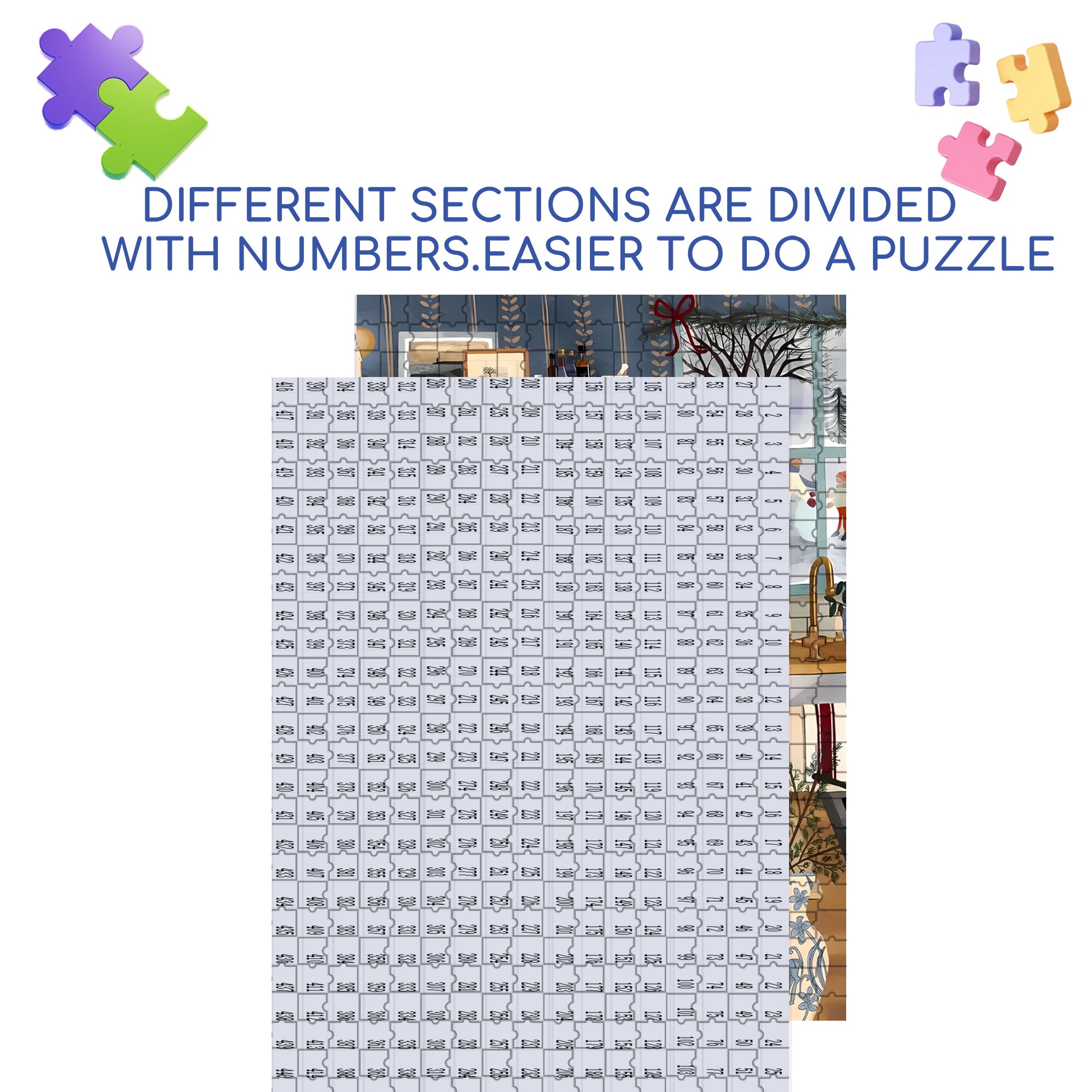 Mom's Little Assistant 500pcs/1000pcs Jigsaw Puzzle, Scratch-Resistant, Interactive Family Game & Brain-Boosting DIY Decor, Perfect for Halloween, Christmas & New Year Gifts, Family Puzzle Game
