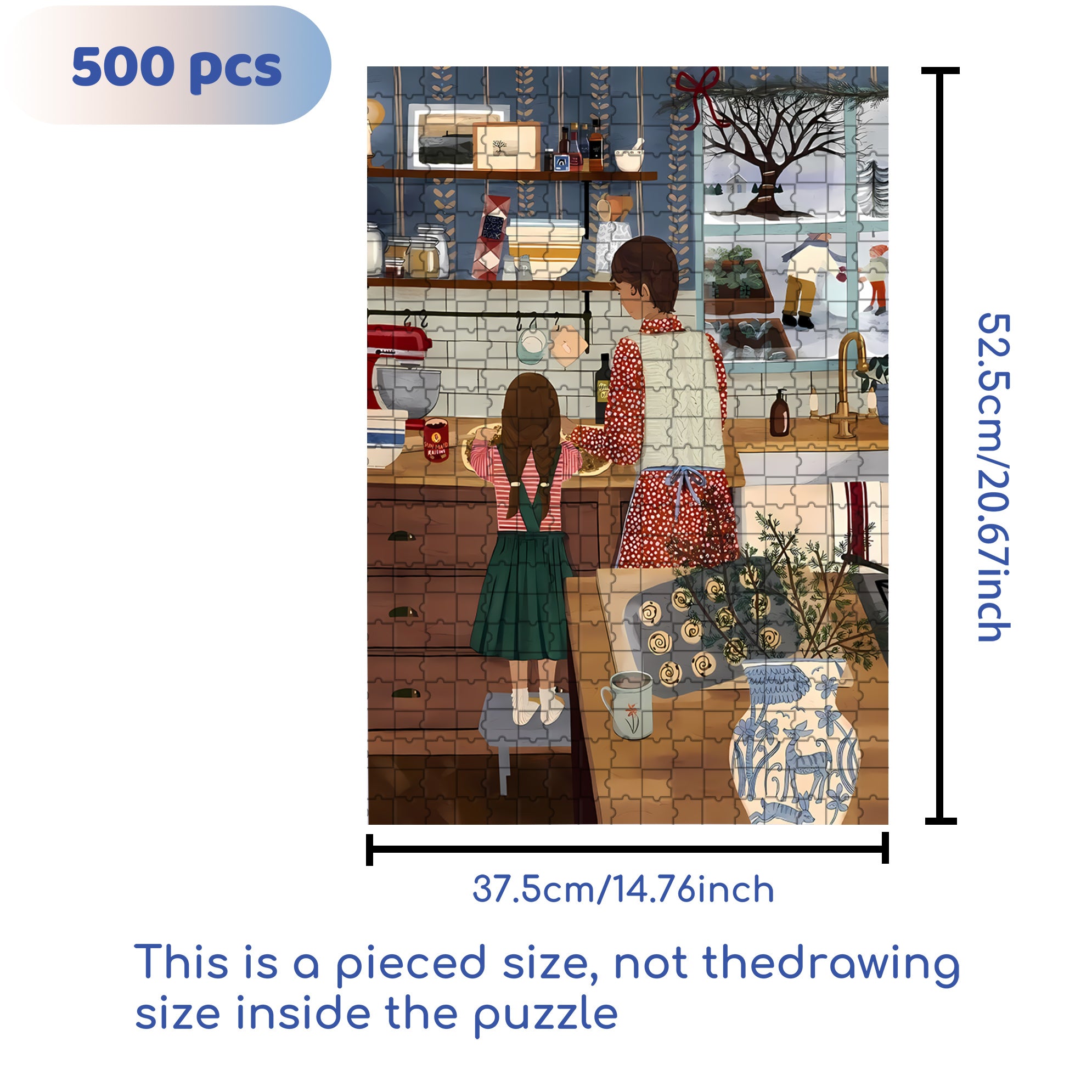 Mom's Little Assistant 500pcs/1000pcs Jigsaw Puzzle, Scratch-Resistant, Interactive Family Game & Brain-Boosting DIY Decor, Perfect for Halloween, Christmas & New Year Gifts, Family Puzzle Game