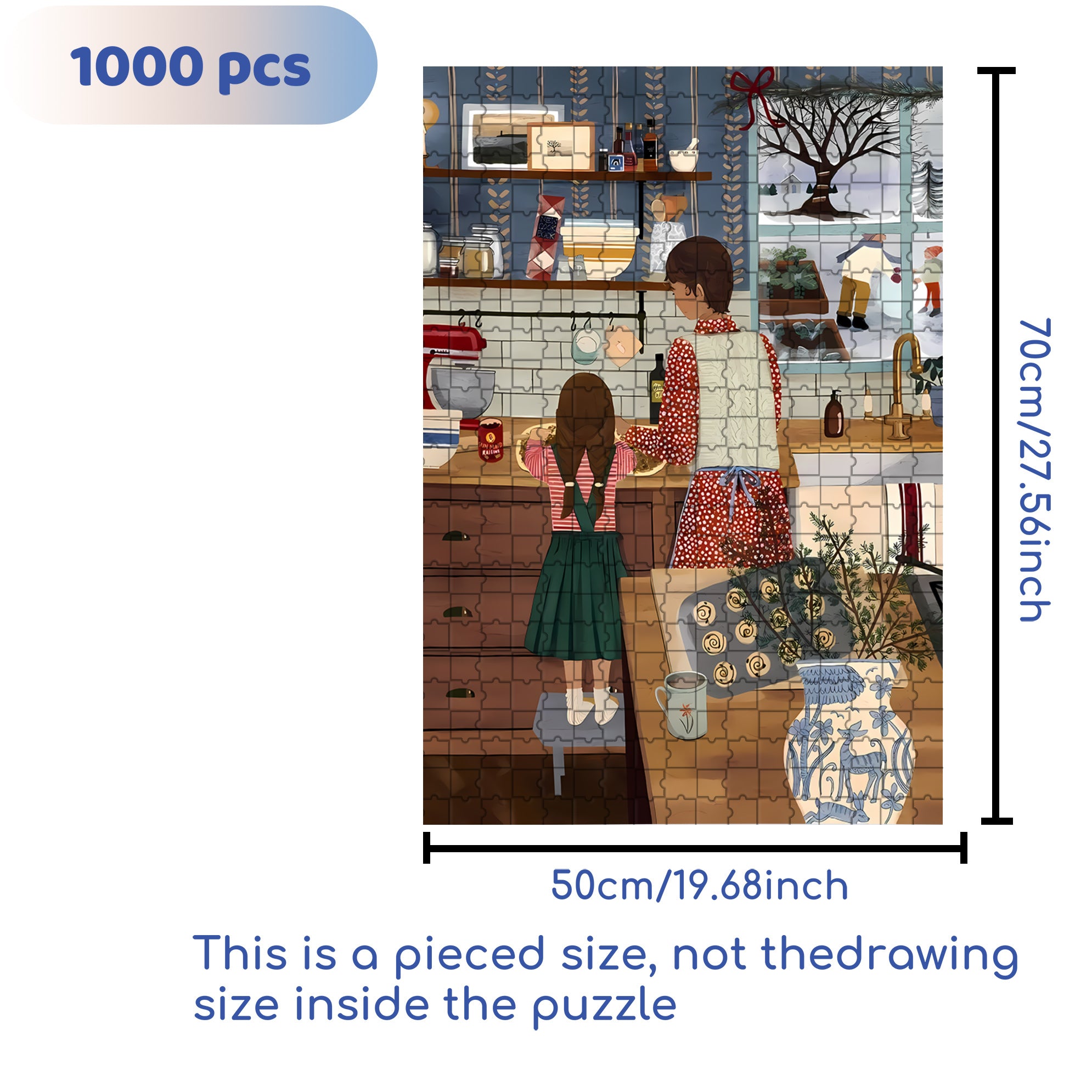 Mom's Little Assistant 500pcs/1000pcs Jigsaw Puzzle, Scratch-Resistant, Interactive Family Game & Brain-Boosting DIY Decor, Perfect for Halloween, Christmas & New Year Gifts, Family Puzzle Game