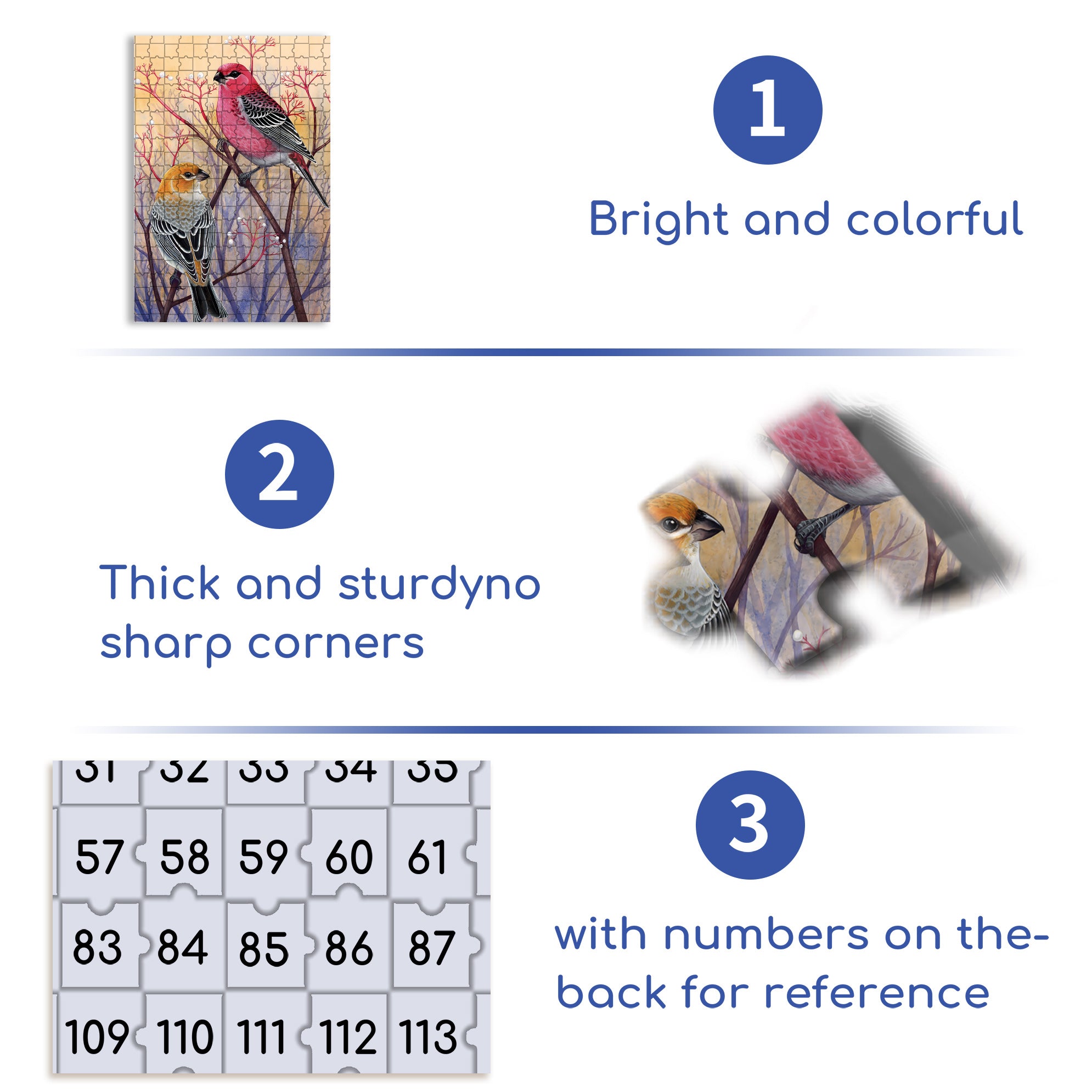 Pine Grosbeaks 500pcs/1000pcs Jigsaw Puzzle, Scratch-Resistant, Interactive Family Game & Brain-Boosting DIY Decor, Perfect for Halloween, Christmas & New Year Gifts, Family Puzzle Game