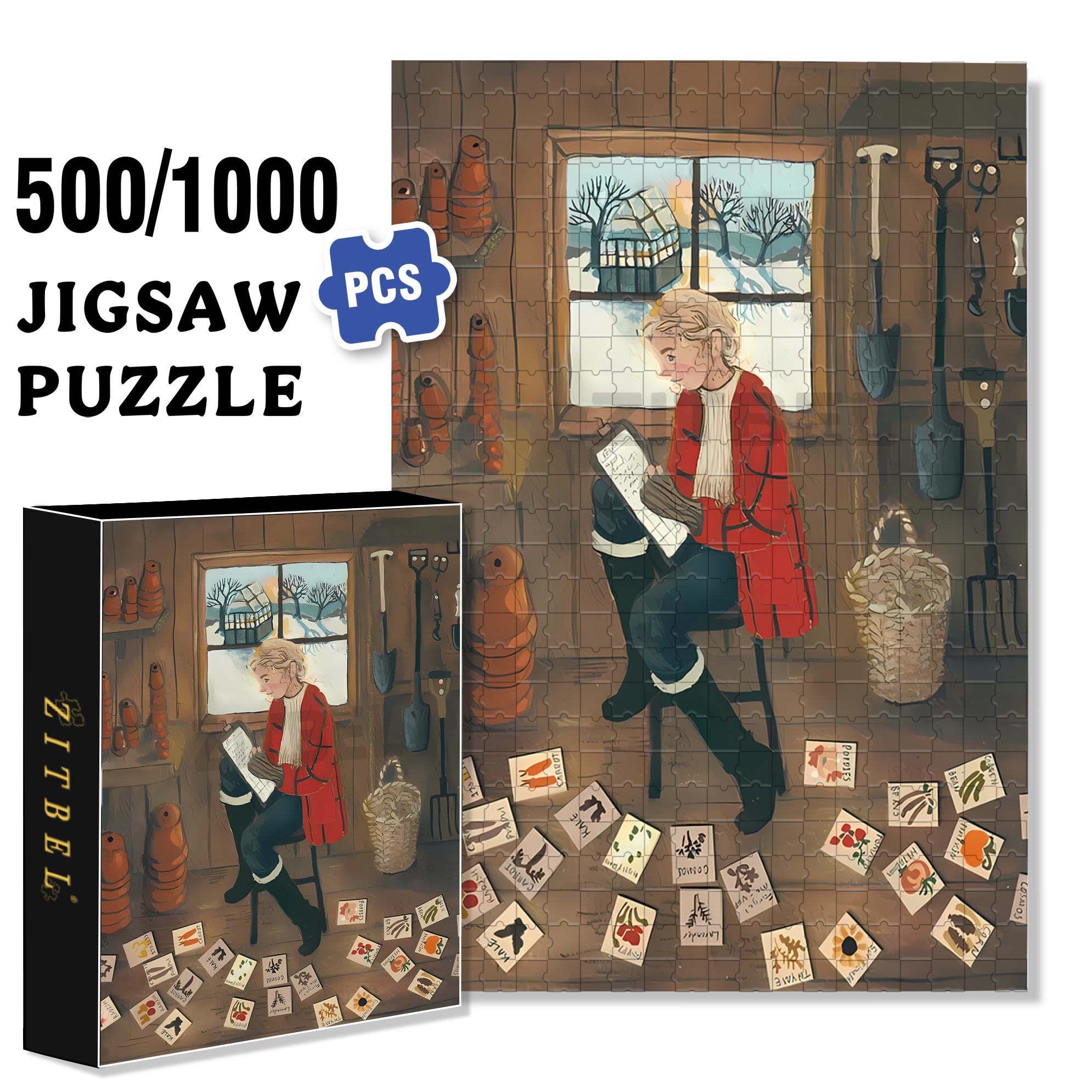 Record It 500pcs/1000pcs Jigsaw Puzzle, Scratch-Resistant, Interactive Family Game & Brain-Boosting DIY Decor, Perfect for Halloween, Christmas & New Year Gifts, Family Puzzle Game