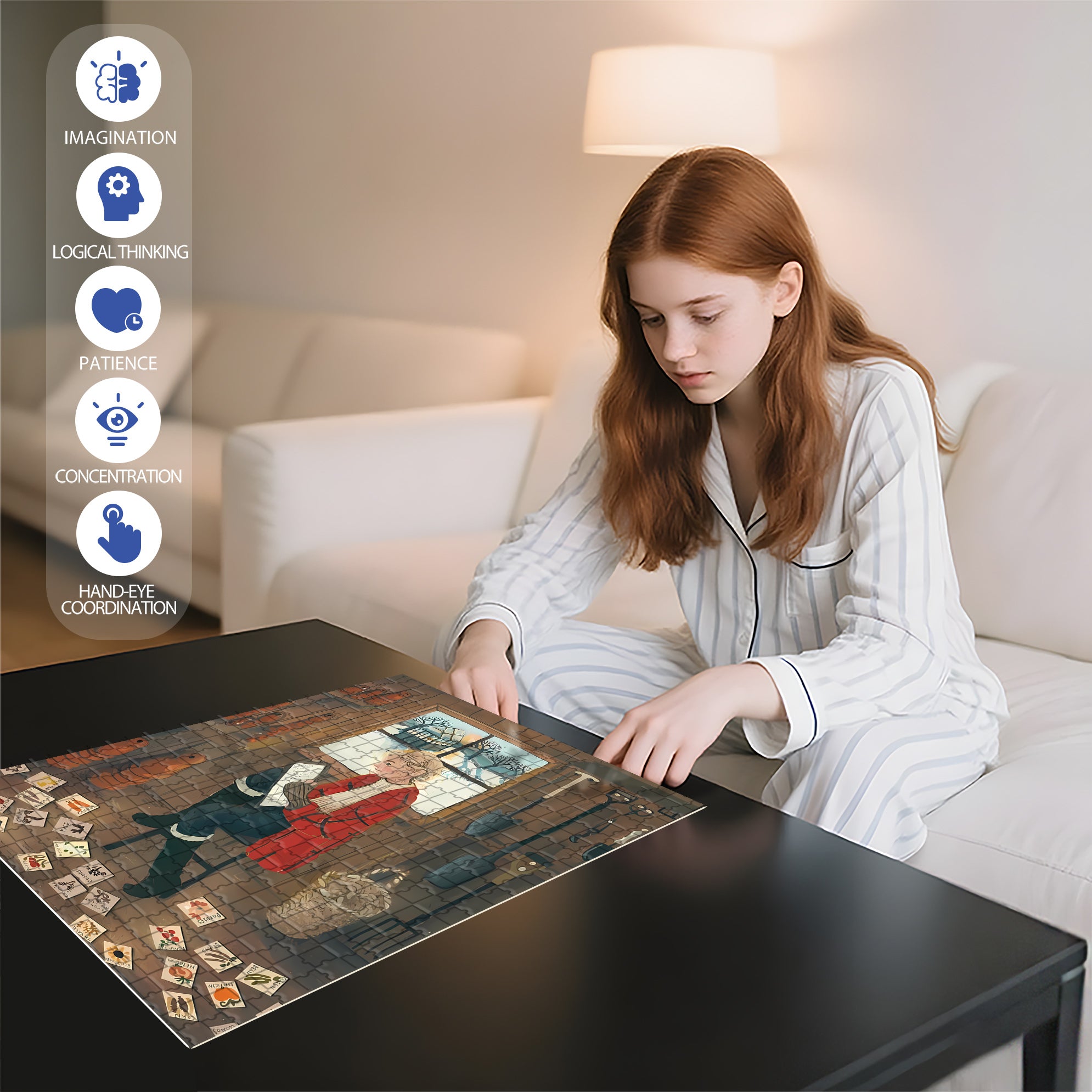 Record It 500pcs/1000pcs Jigsaw Puzzle, Scratch-Resistant, Interactive Family Game & Brain-Boosting DIY Decor, Perfect for Halloween, Christmas & New Year Gifts, Family Puzzle Game