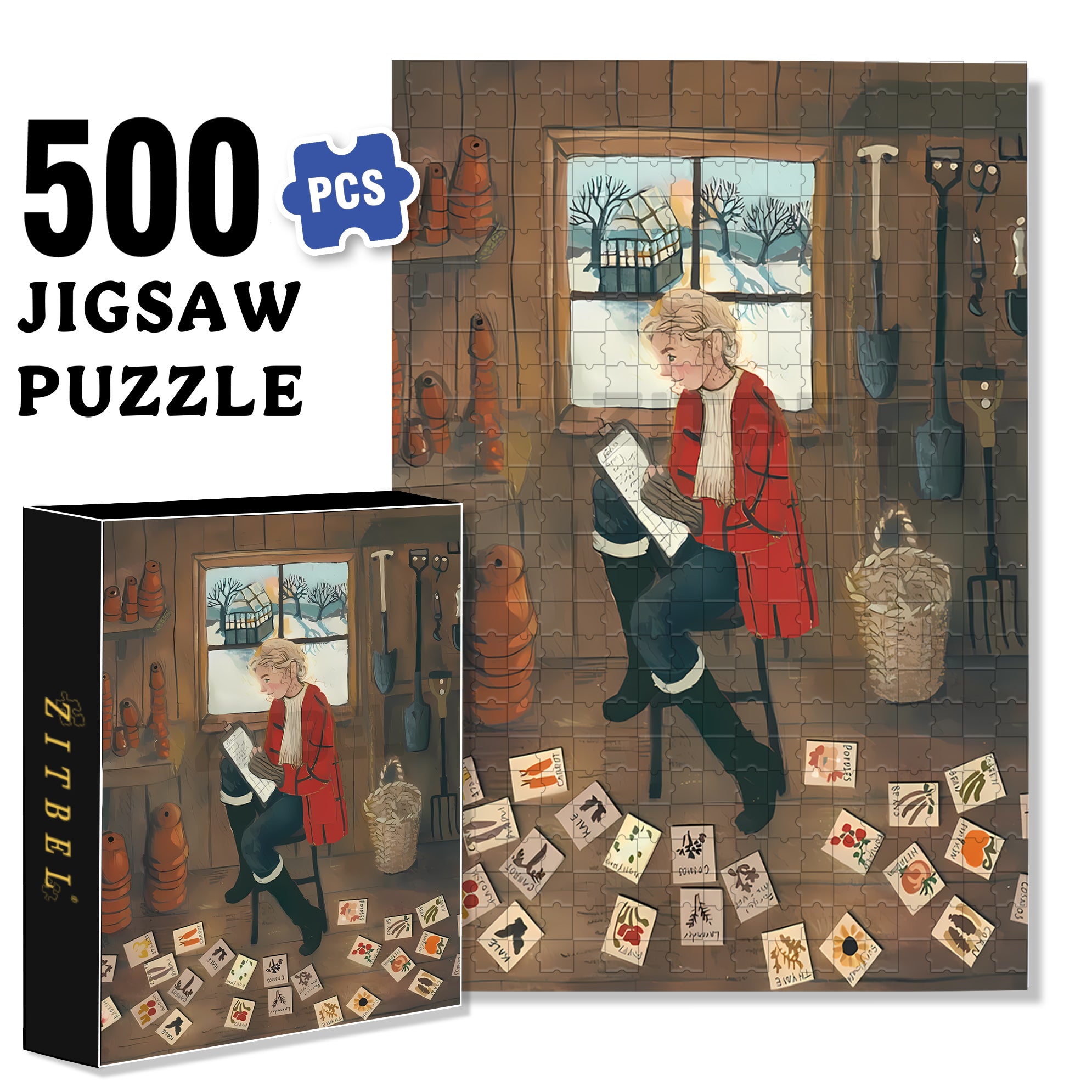 Record It 500pcs/1000pcs Jigsaw Puzzle, Scratch-Resistant, Interactive Family Game & Brain-Boosting DIY Decor, Perfect for Halloween, Christmas & New Year Gifts, Family Puzzle Game