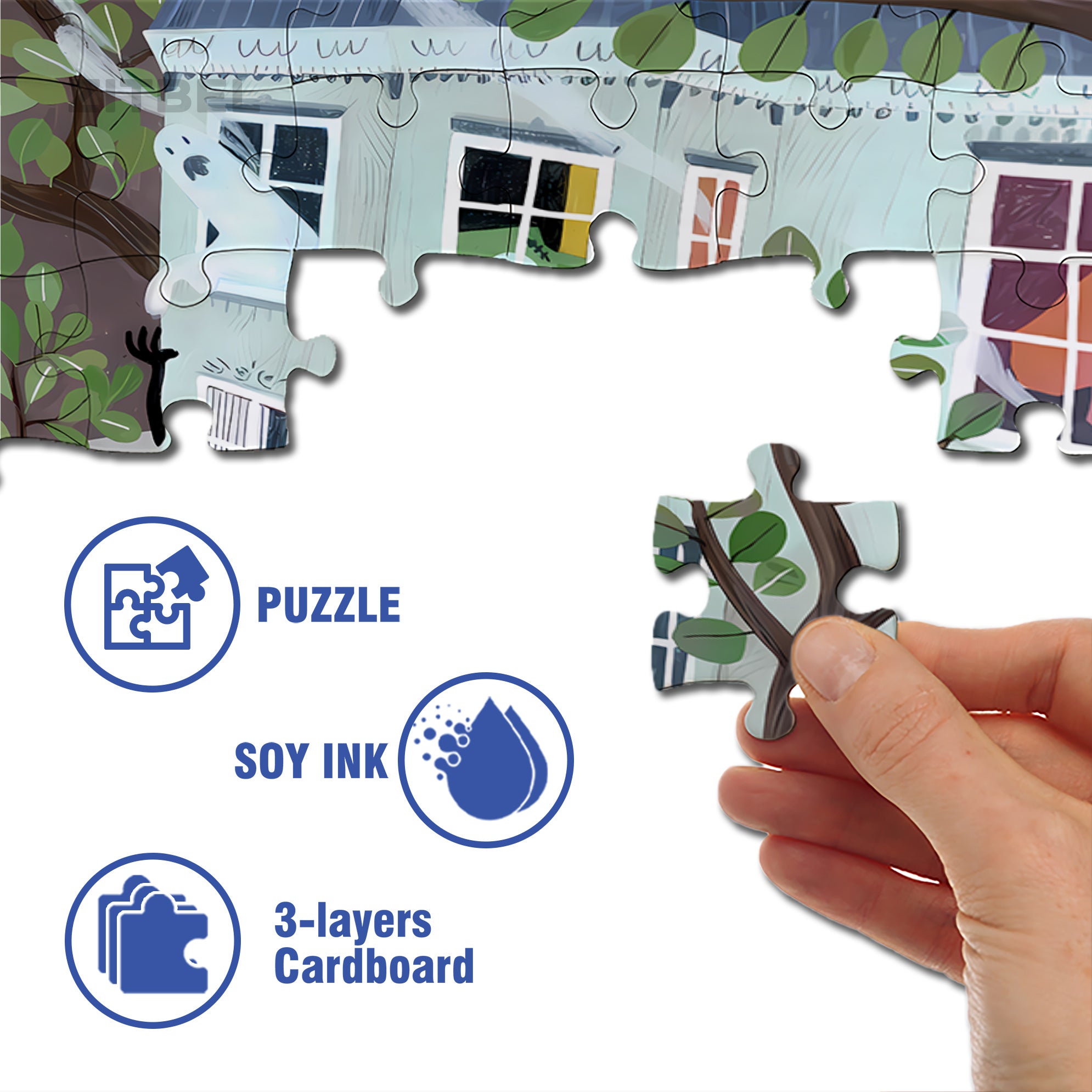 Roar 500pcs/1000pcs Jigsaw Puzzle, Scratch-Resistant, Interactive Family Game & Brain-Boosting DIY Decor, Perfect for Halloween, Christmas & New Year Gifts, Family Puzzle Game